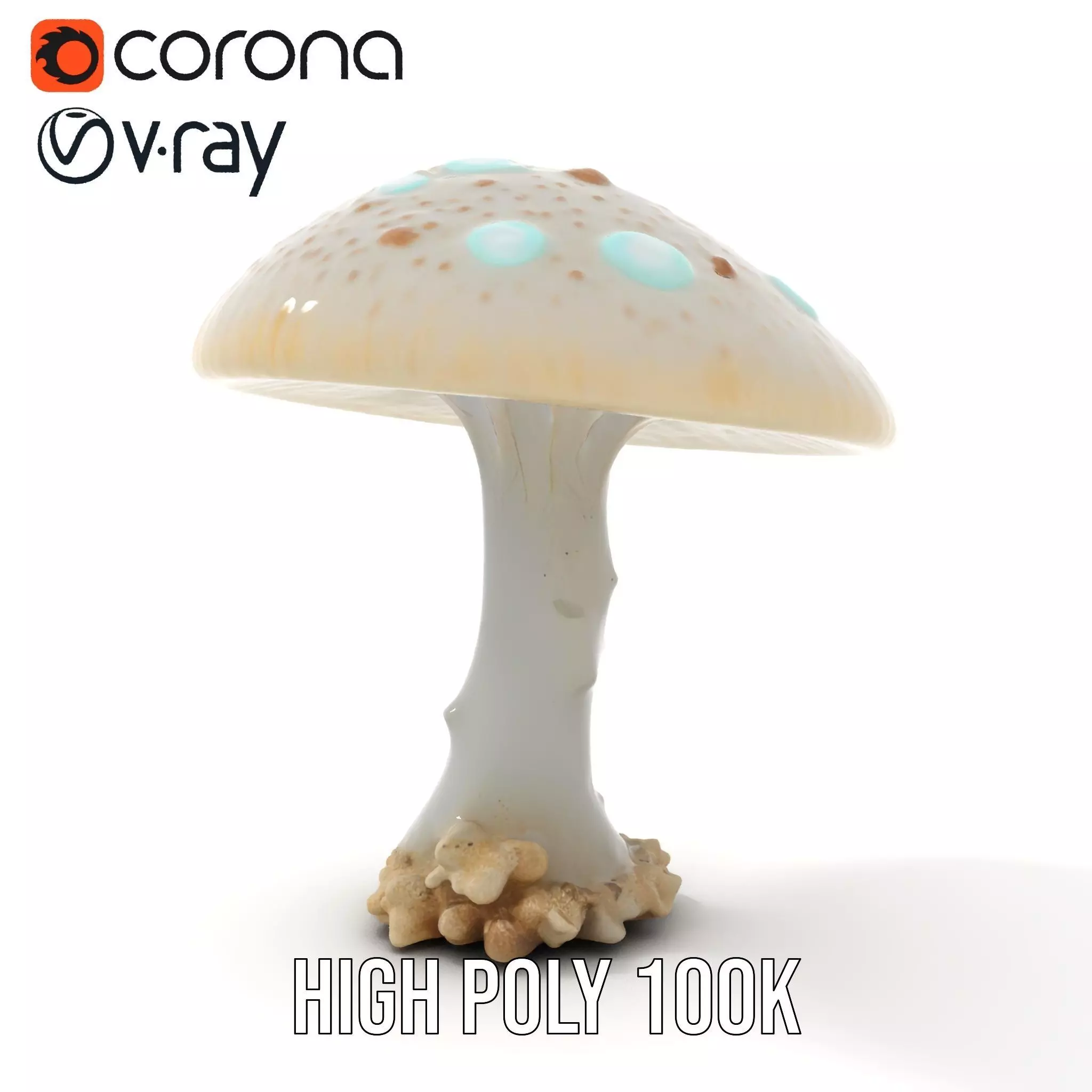 Glowing Mushroom model pack Low-poly 3D model_29