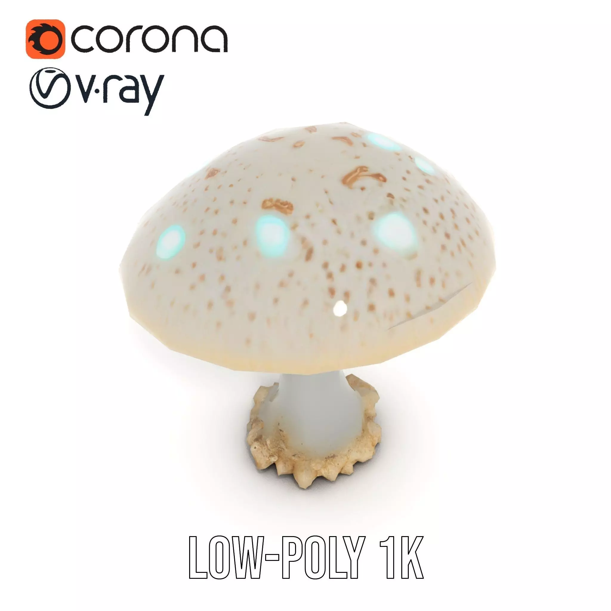 Glowing Mushroom model pack Low-poly 3D model_9