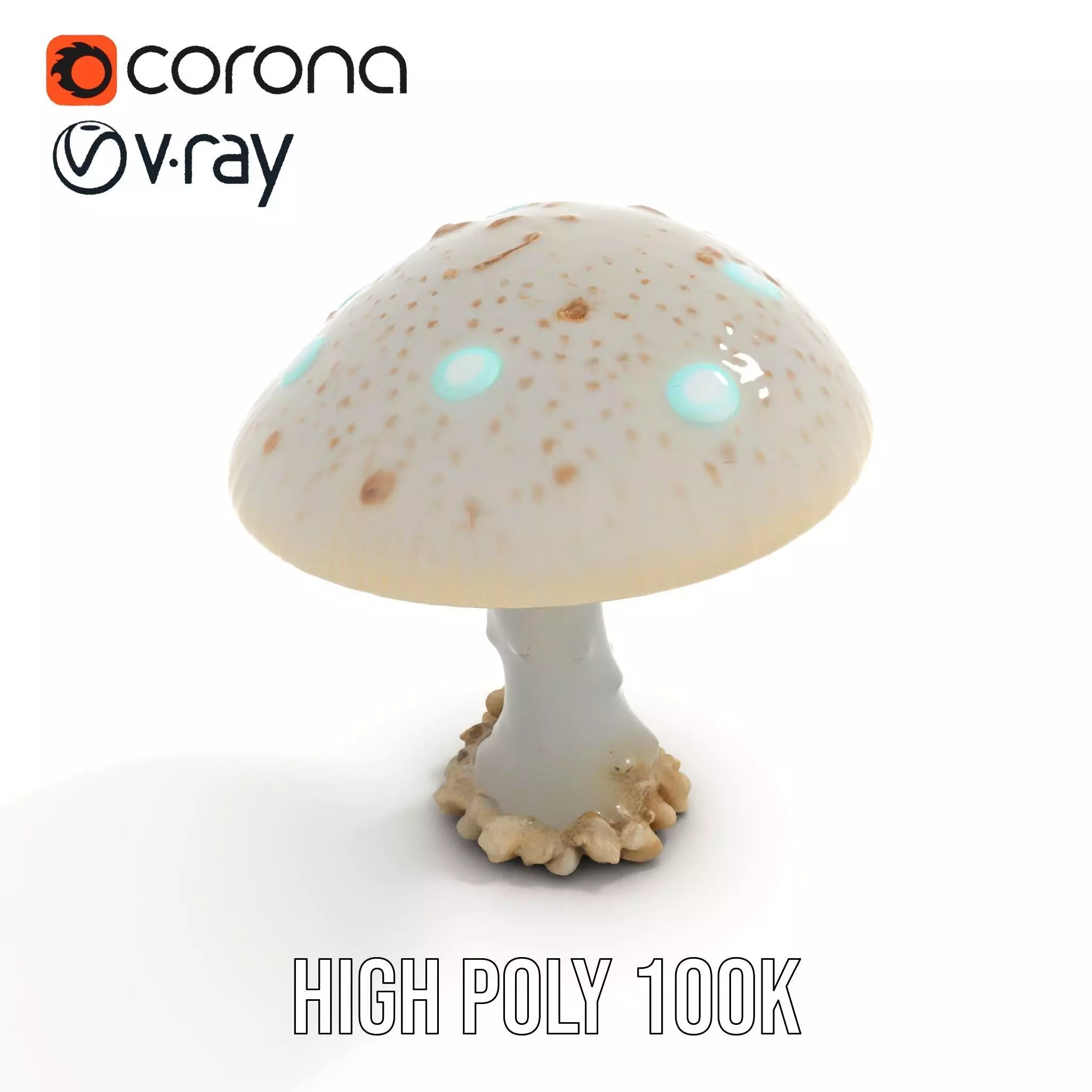 Glowing Mushroom model pack Low-poly 3D model_17