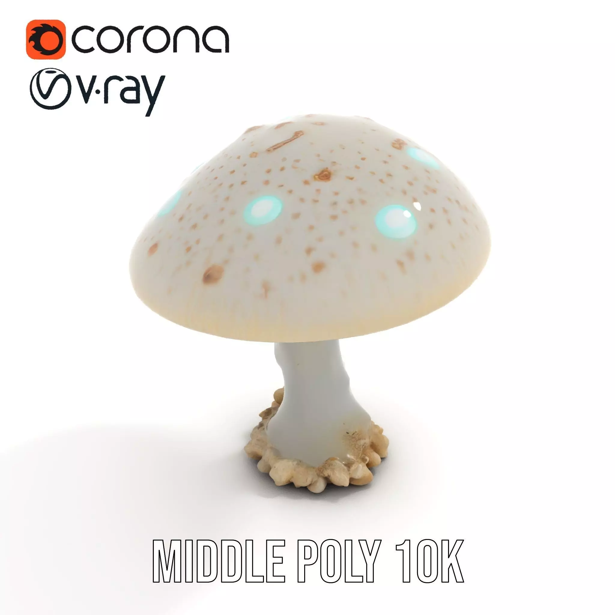 Glowing Mushroom model pack Low-poly 3D model_5