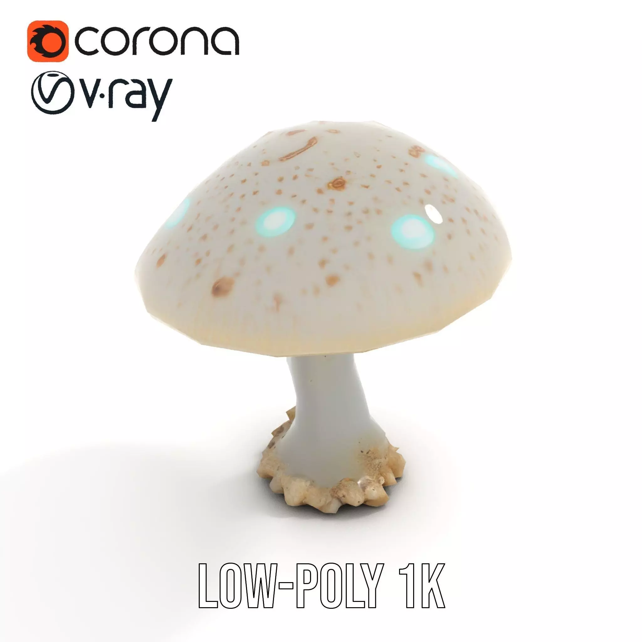 Glowing Mushroom model pack Low-poly 3D model_7