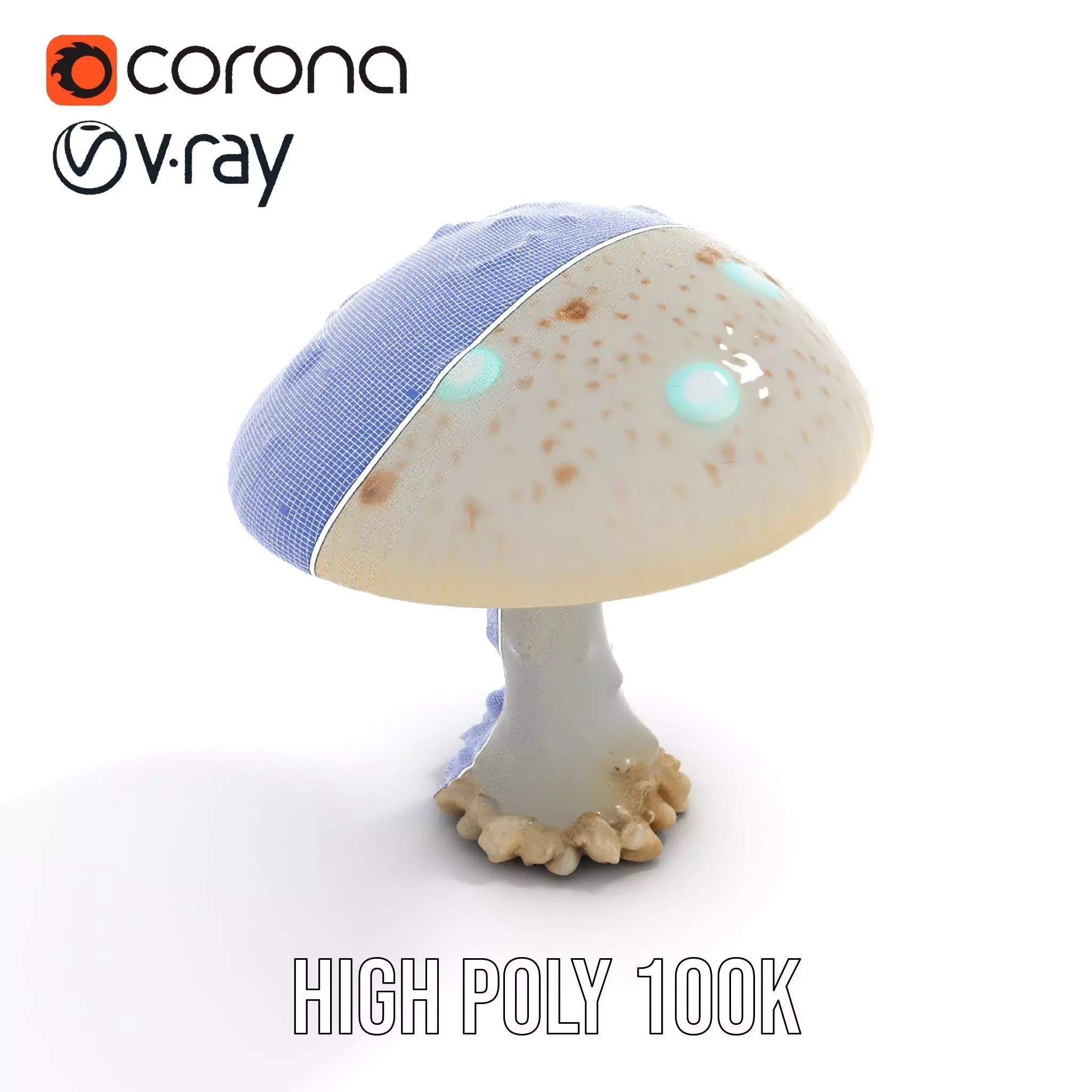 Glowing Mushroom model pack Low-poly 3D model_26
