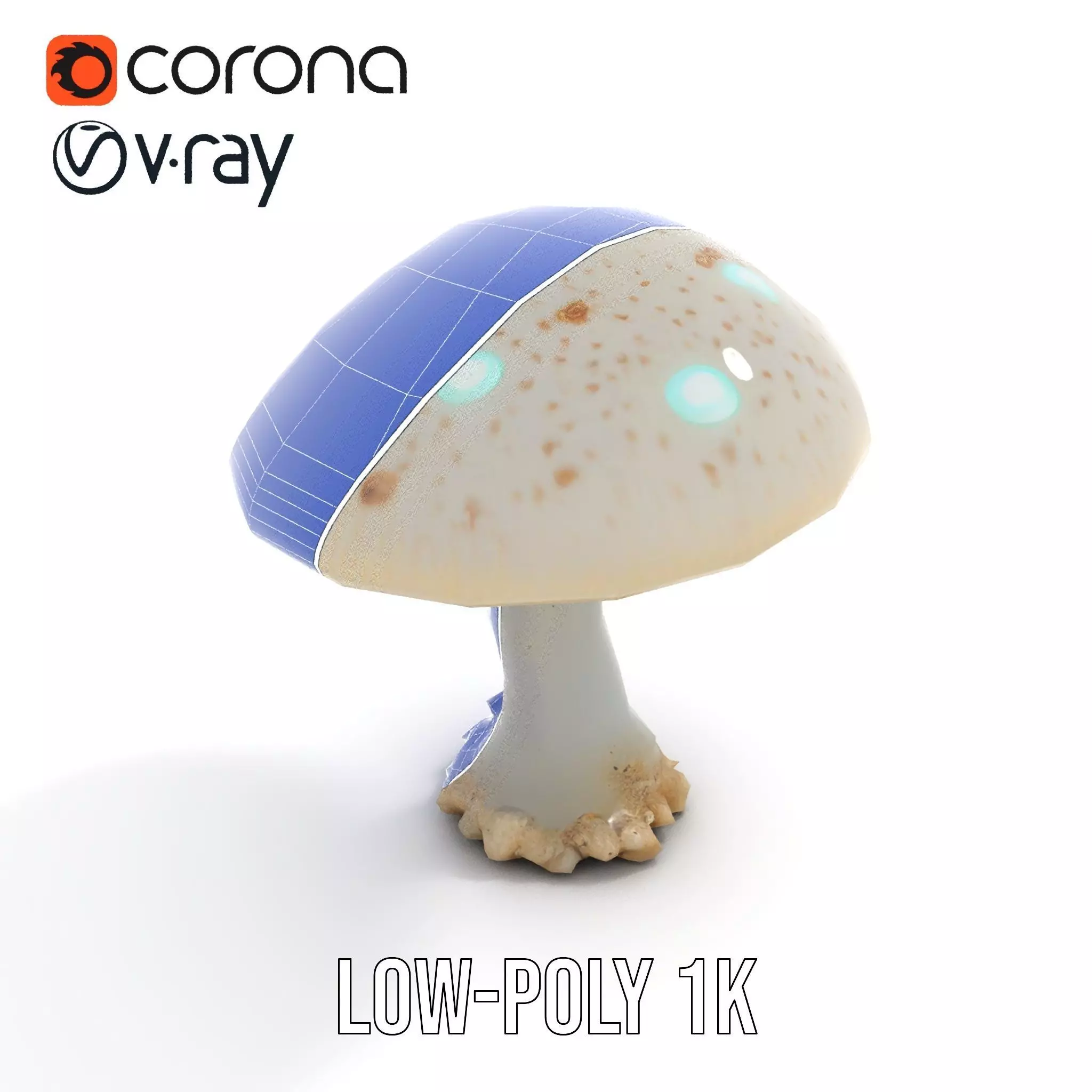 Glowing Mushroom model pack Low-poly 3D model_19