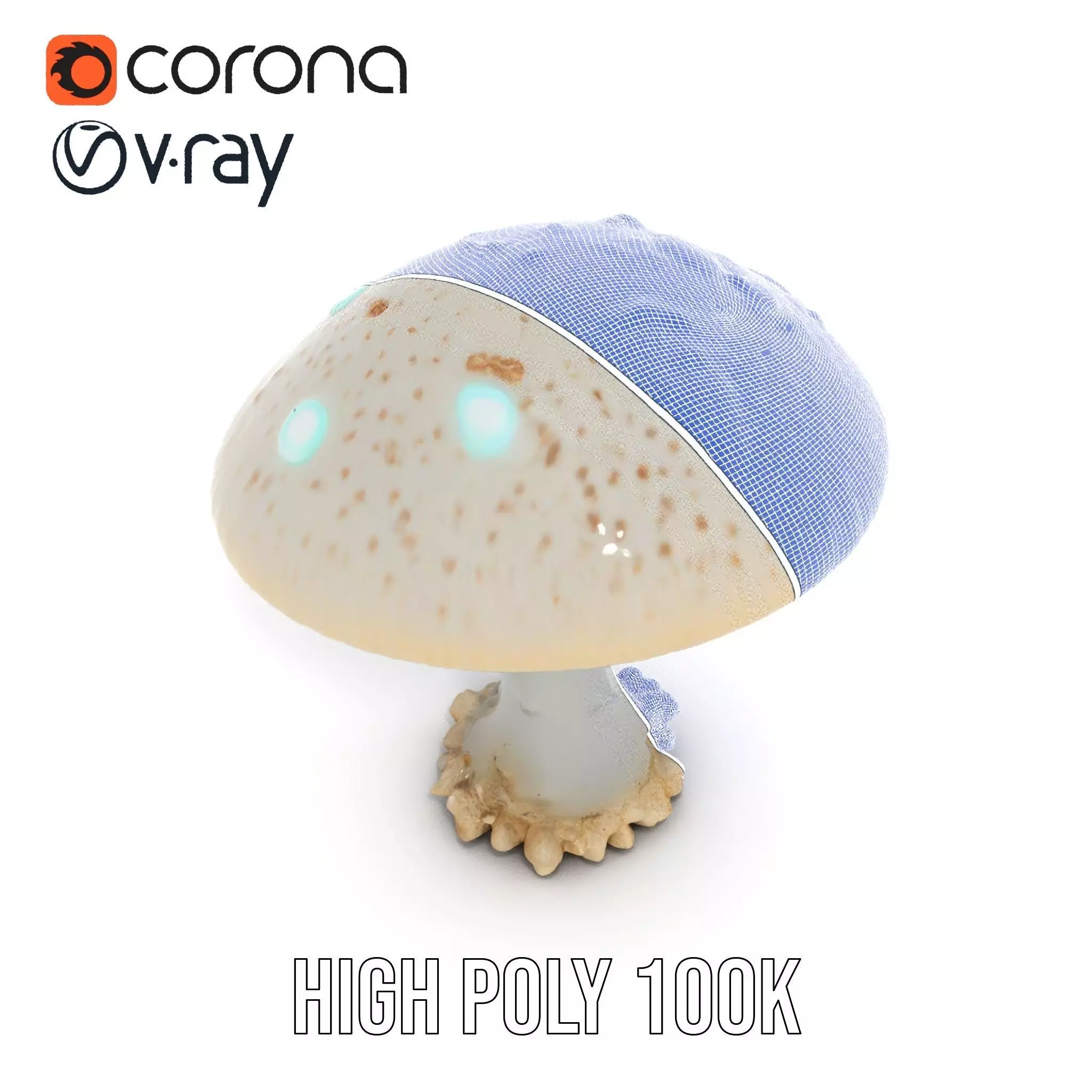 Glowing Mushroom model pack Low-poly 3D model_32
