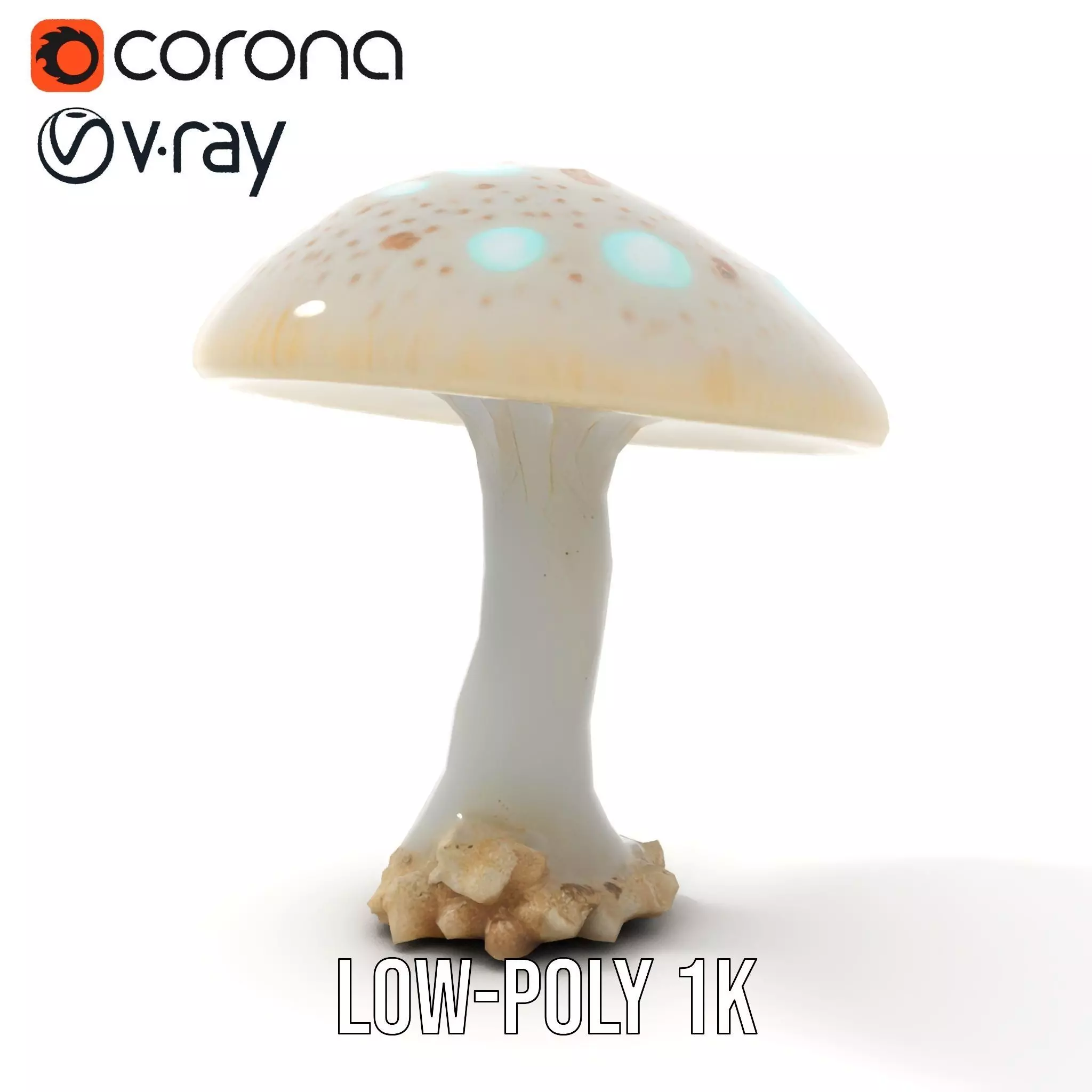 Glowing Mushroom model pack Low-poly 3D model_28