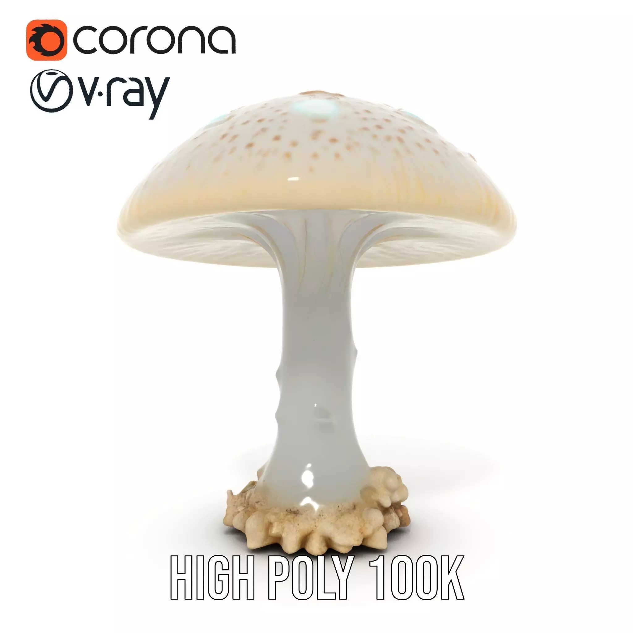 Glowing Mushroom model pack Low-poly 3D model_20