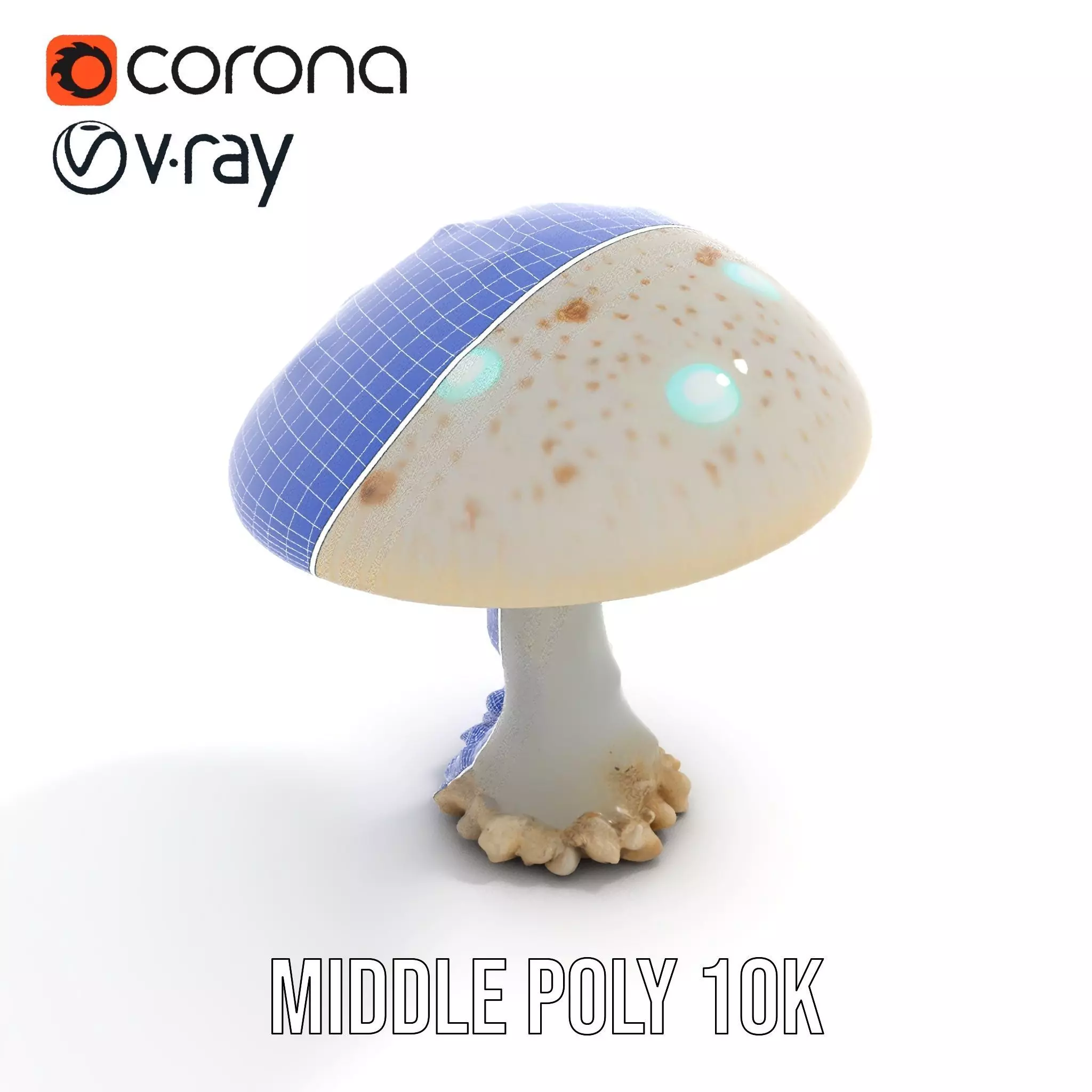 Glowing Mushroom model pack Low-poly 3D model_21
