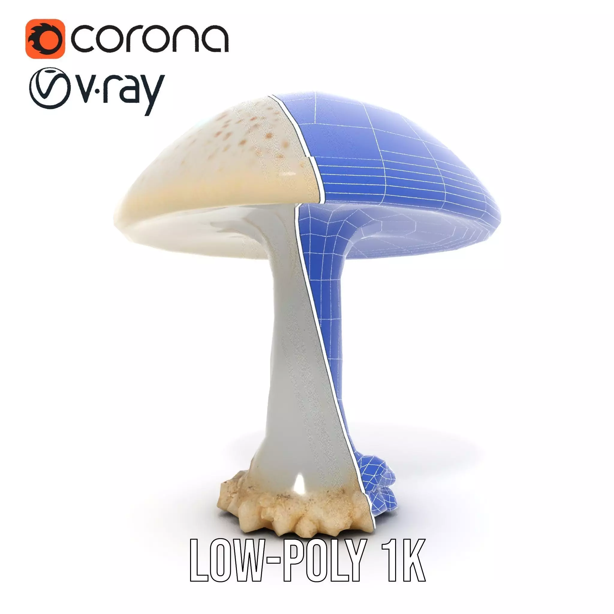 Glowing Mushroom model pack Low-poly 3D model_31
