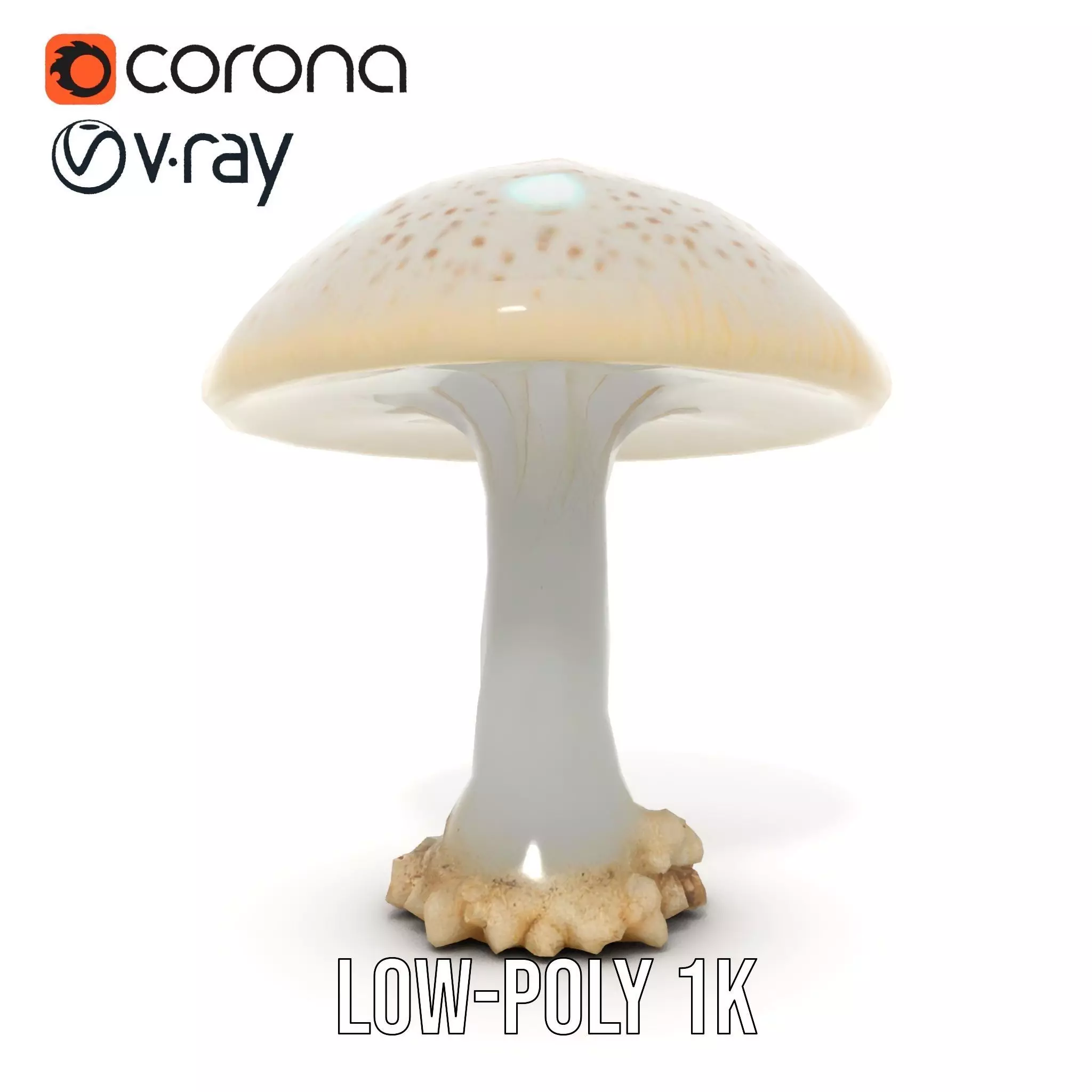 Glowing Mushroom model pack Low-poly 3D model_14