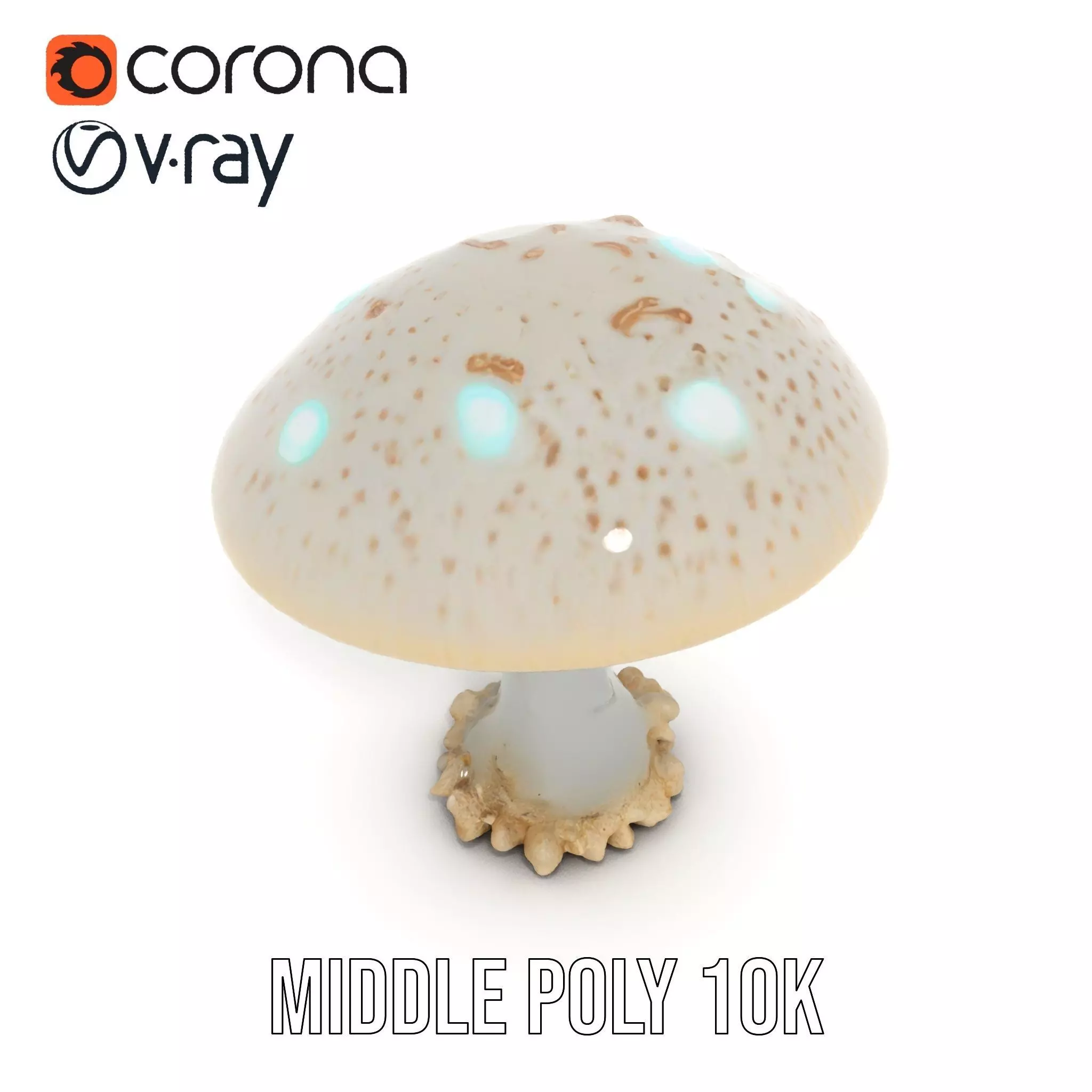 Glowing Mushroom model pack Low-poly 3D model_11