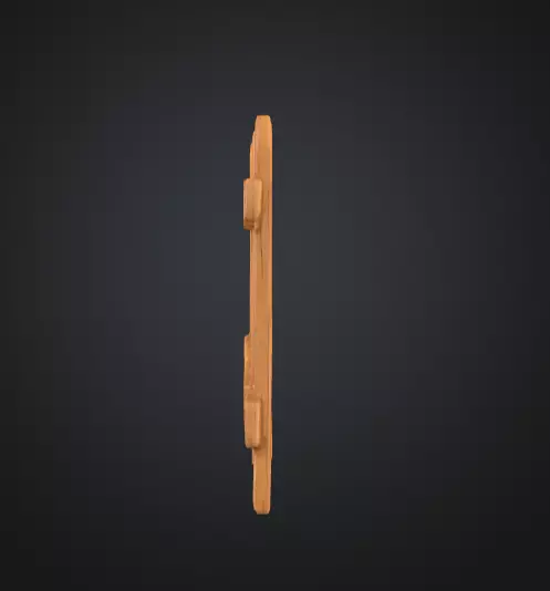 Cartoon Stylized Wooden Fence Low-poly 3D model_3