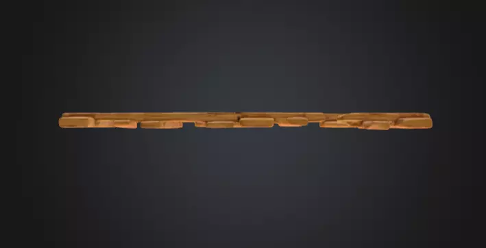 Cartoon Stylized Wooden Fence Low-poly 3D model_15