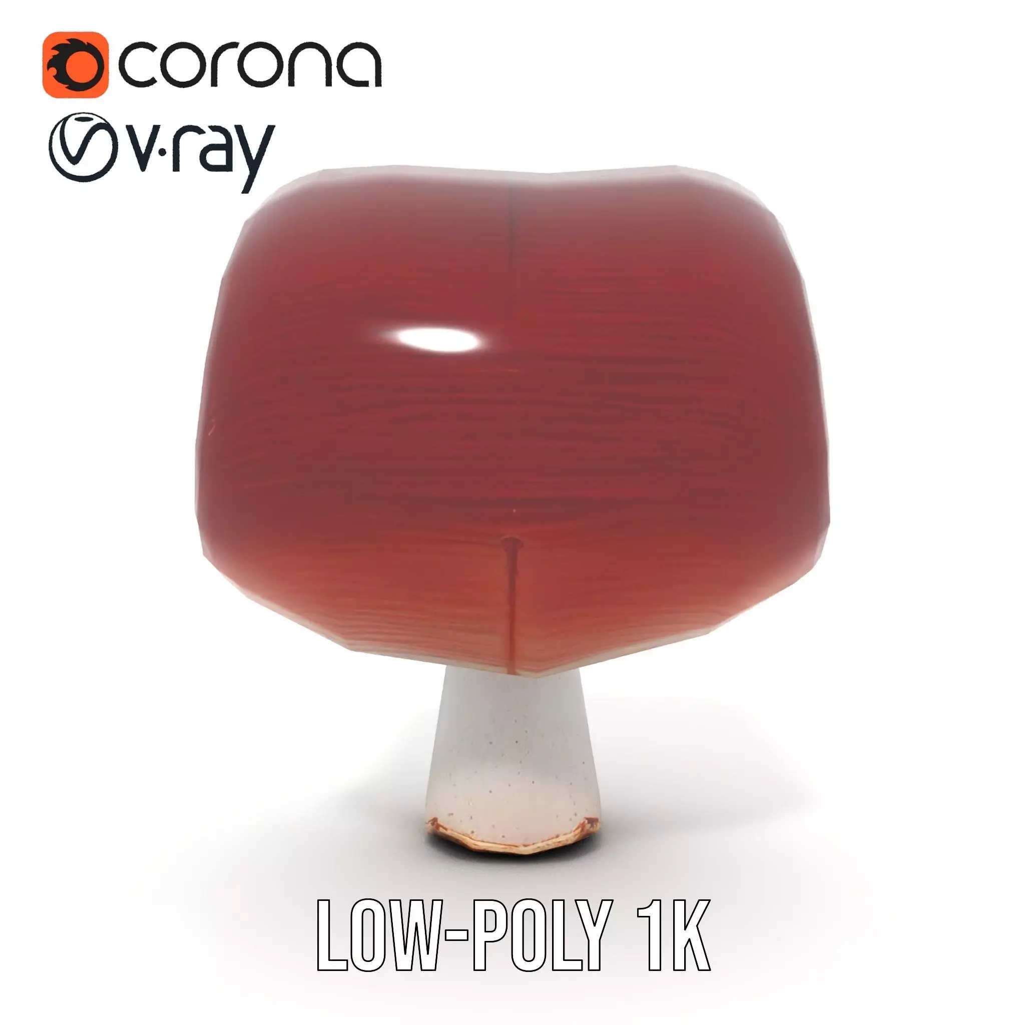 Curved Spiral Mushroom model pack Low-poly 3D model_16