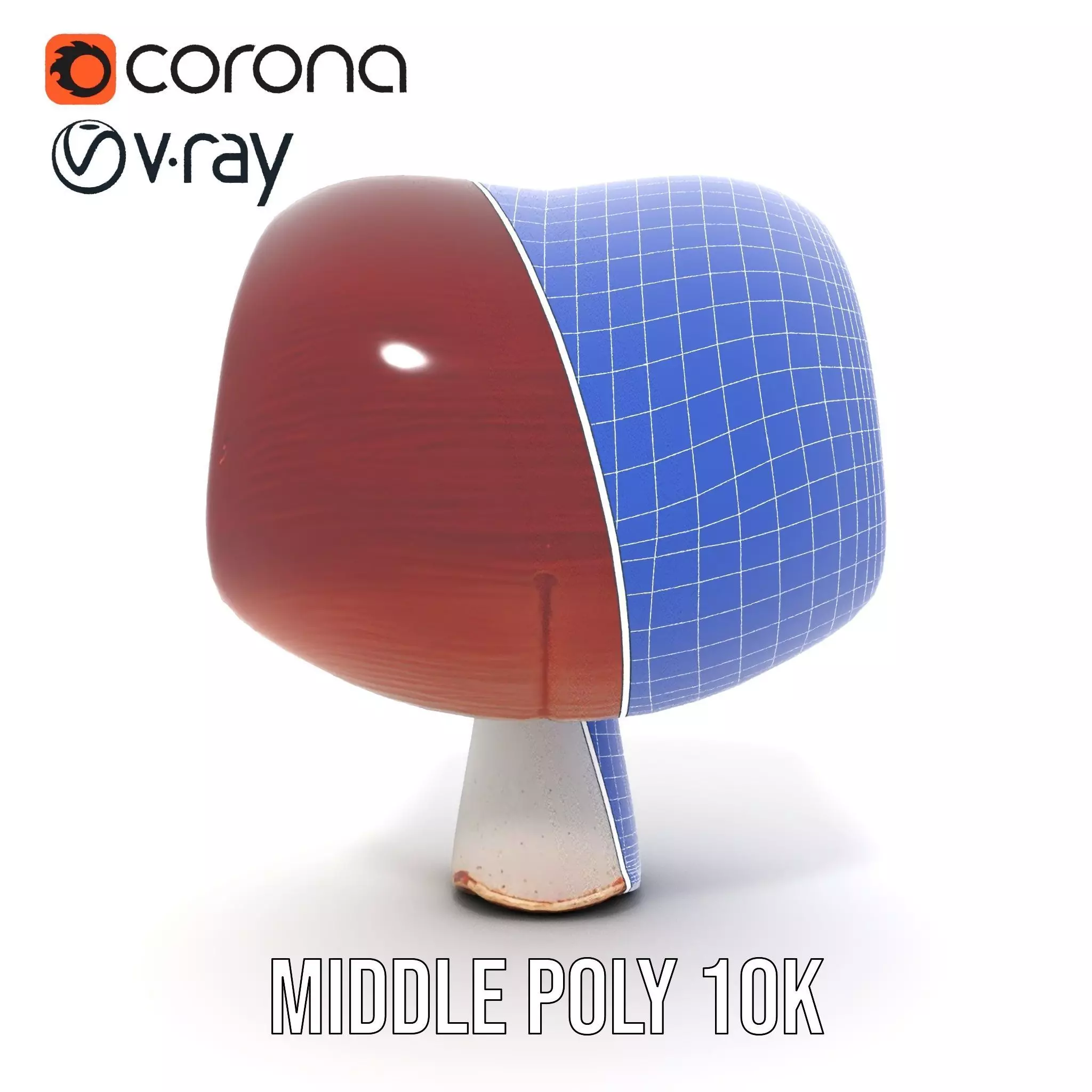 Curved Spiral Mushroom model pack Low-poly 3D model_30