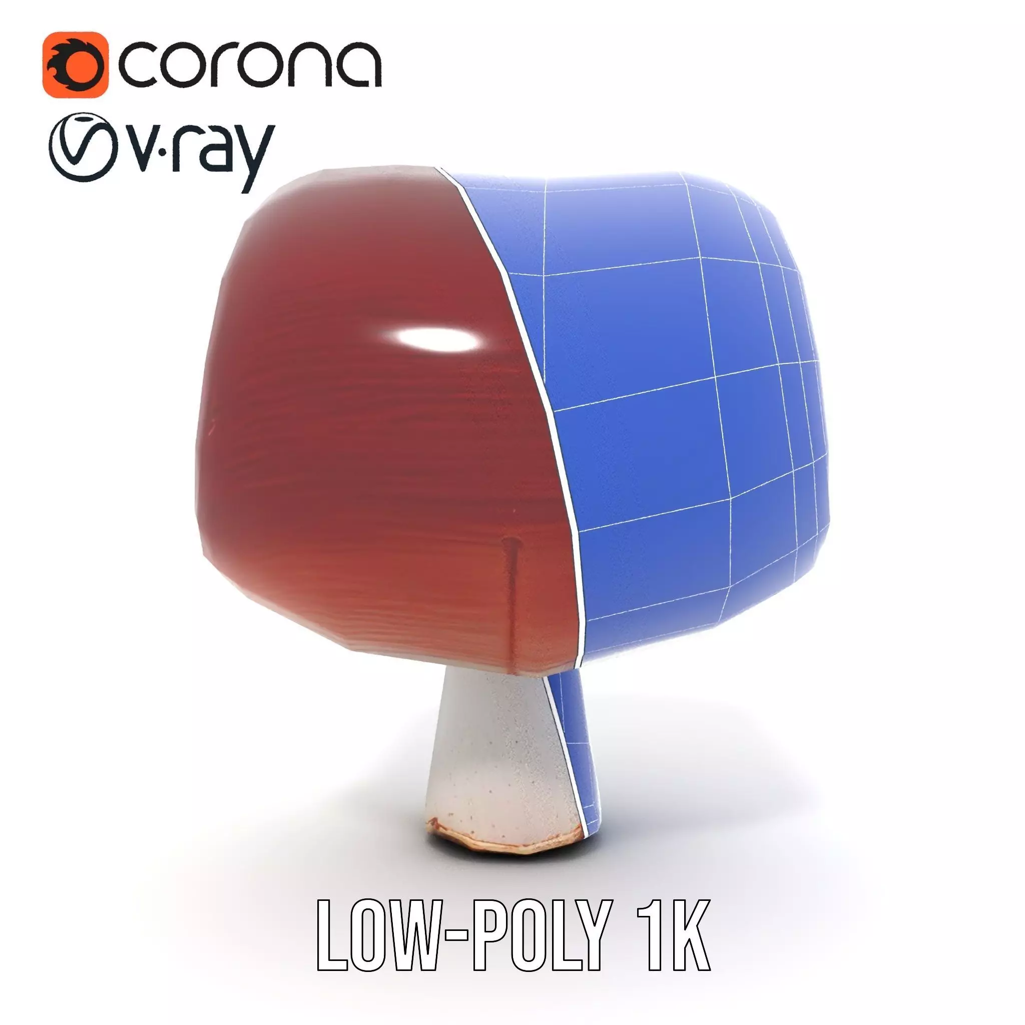 Curved Spiral Mushroom model pack Low-poly 3D model_25