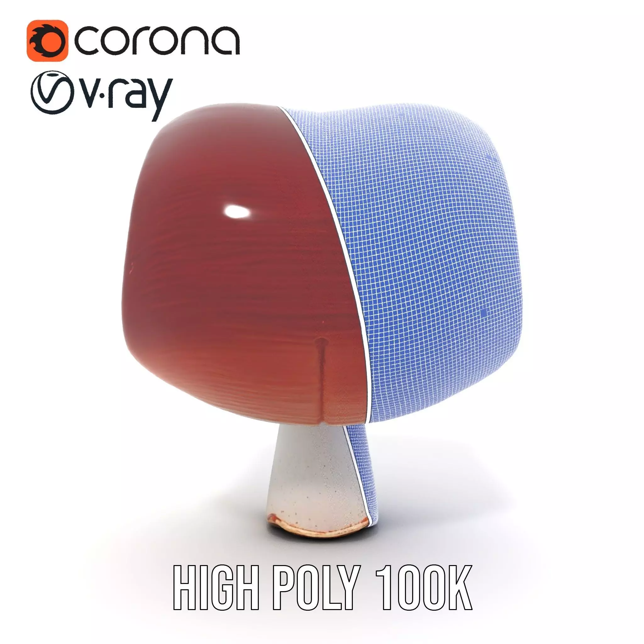 Curved Spiral Mushroom model pack Low-poly 3D model_33