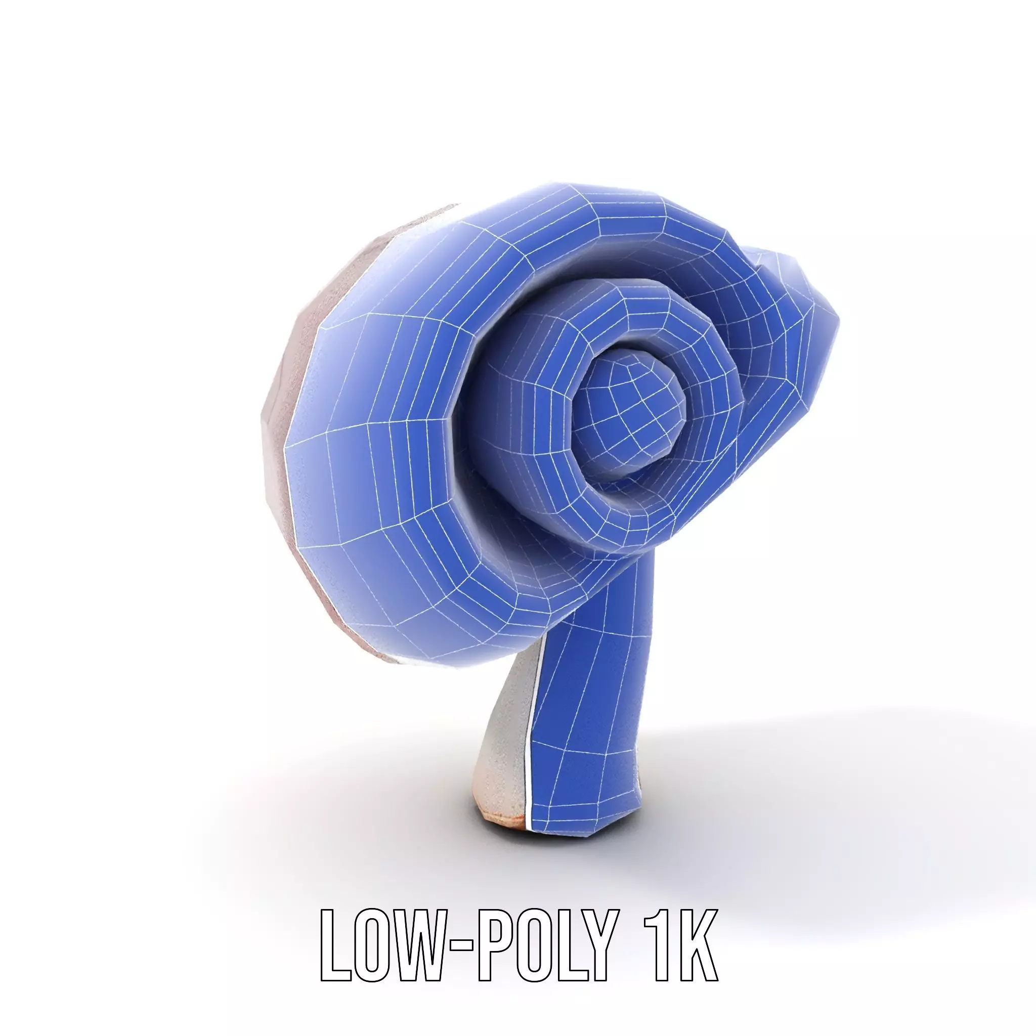 Curved Spiral Mushroom model pack Low-poly 3D model_9