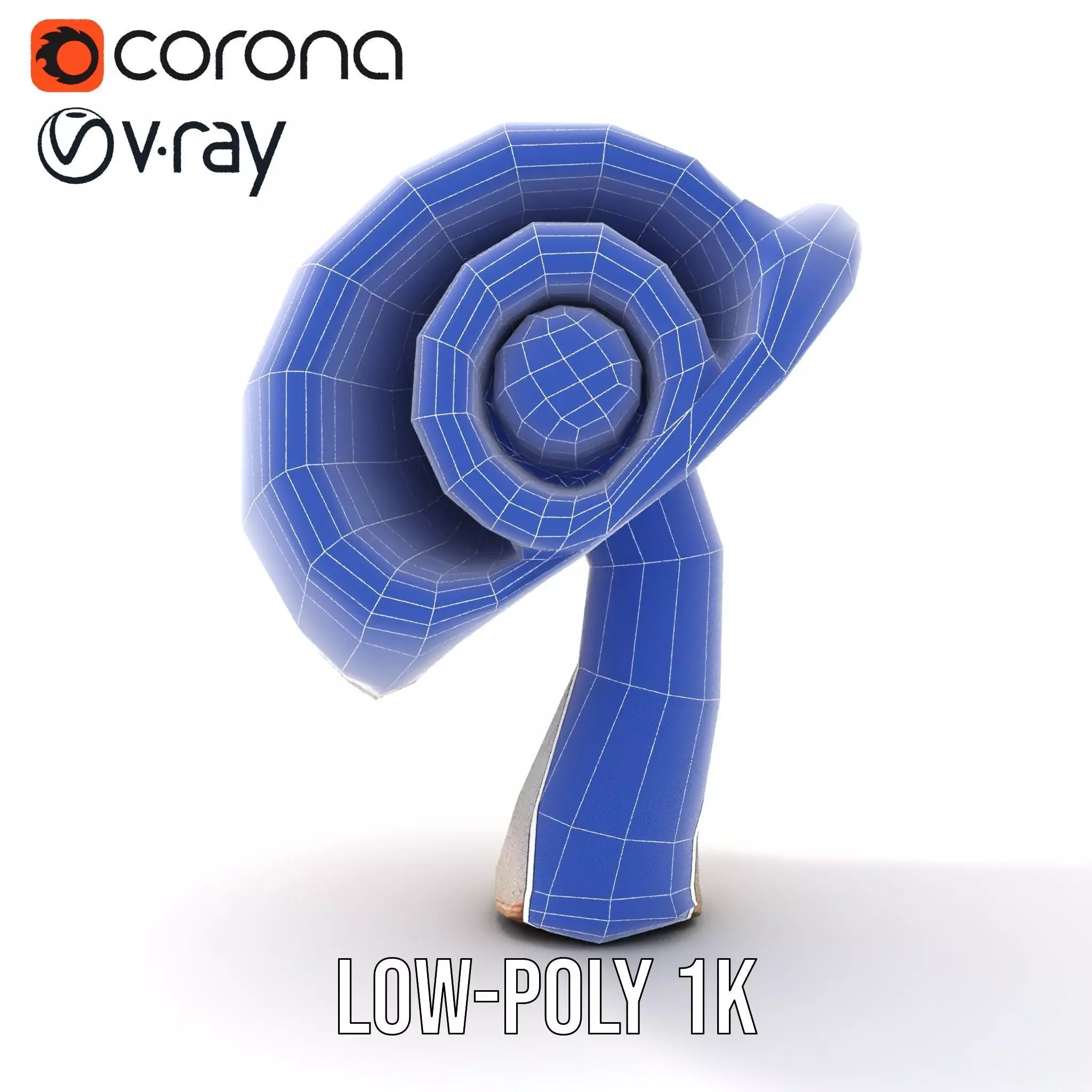 Curved Spiral Mushroom model pack Low-poly 3D model_28