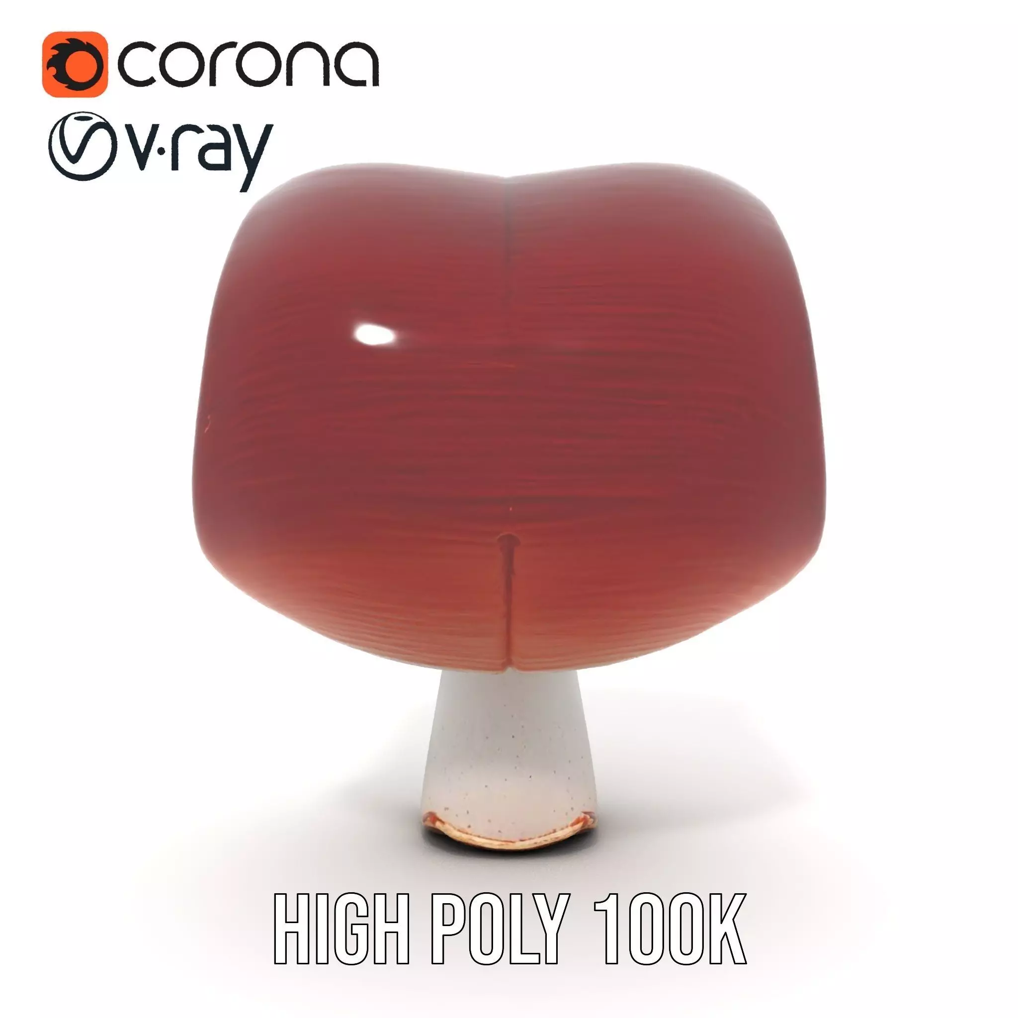 Curved Spiral Mushroom model pack Low-poly 3D model_26