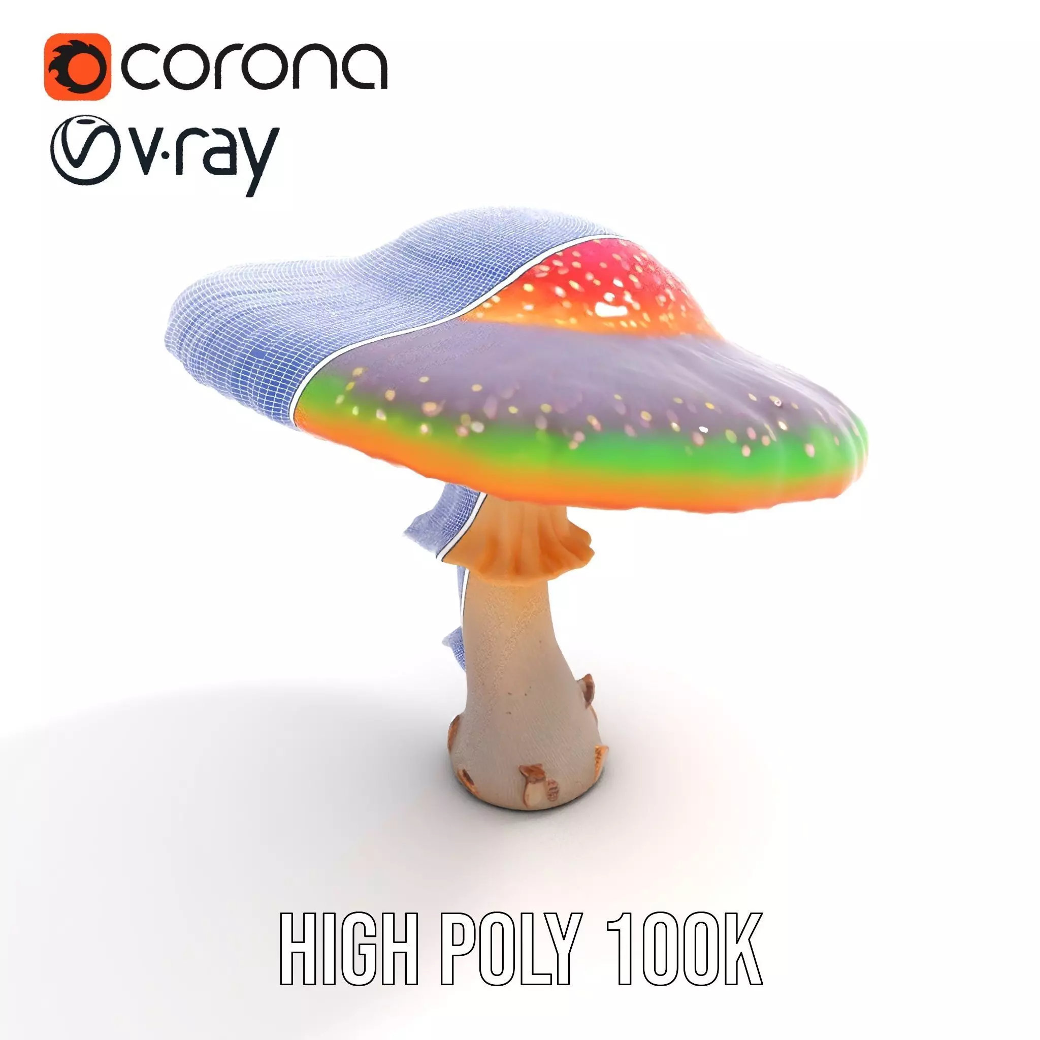 Vibrant Fantasy Mushroom model pack Low-poly 3D model_33