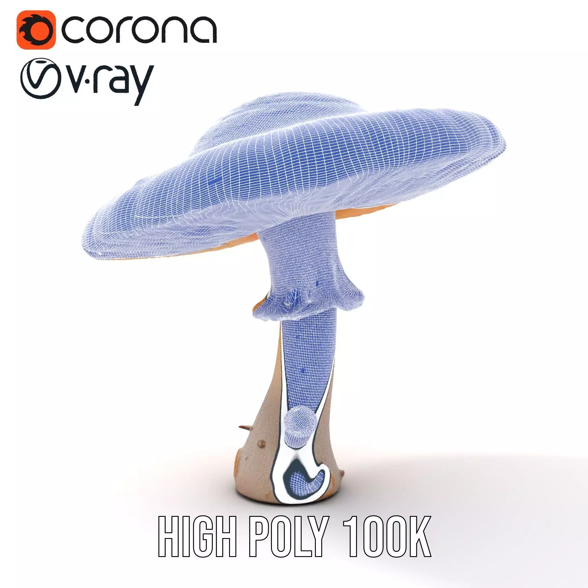 Vibrant Fantasy Mushroom model pack Low-poly 3D model_32