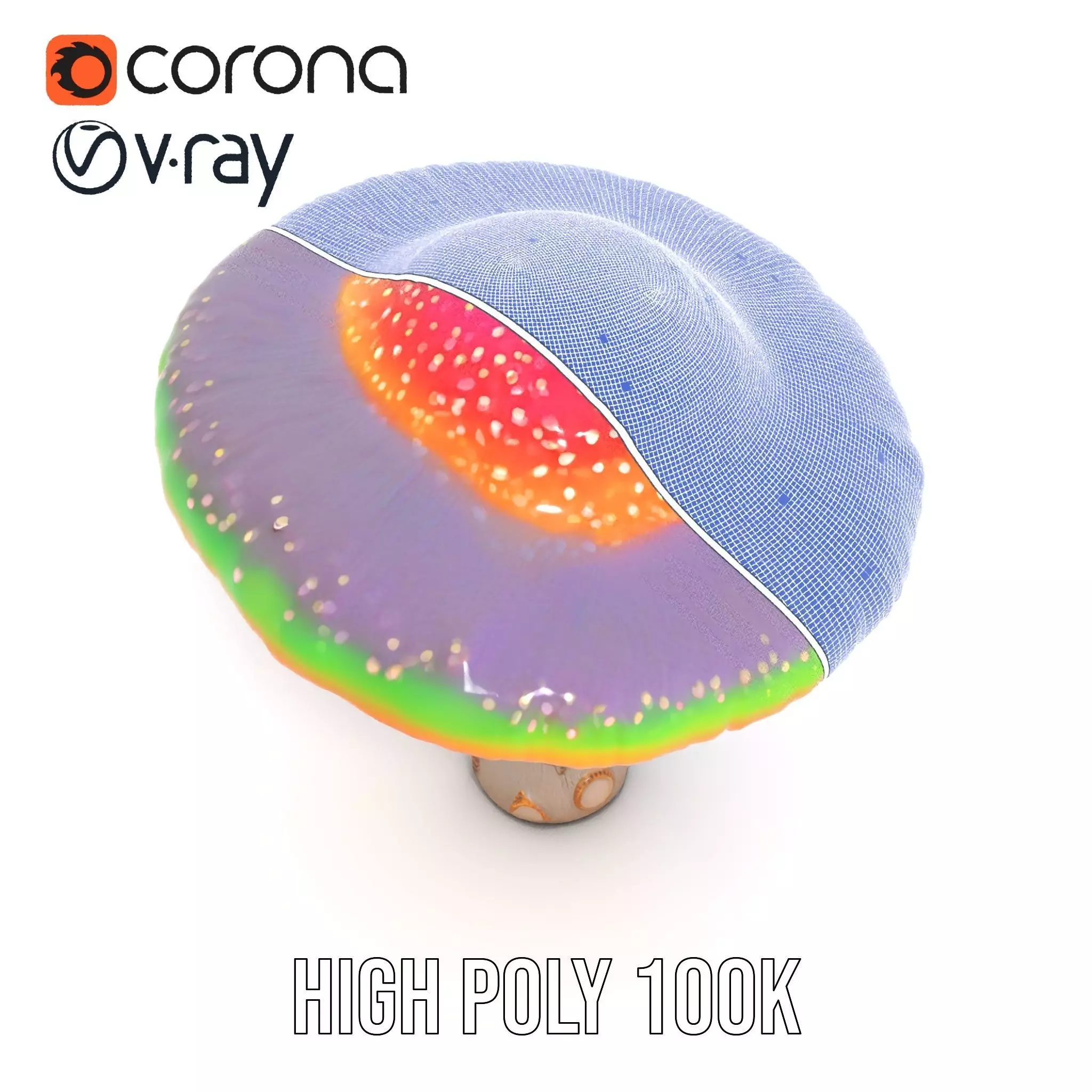 Vibrant Fantasy Mushroom model pack Low-poly 3D model_26
