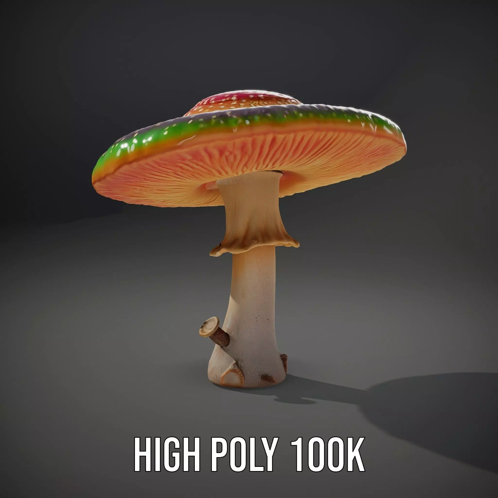 Vibrant Fantasy Mushroom model pack Low-poly 3D model_10