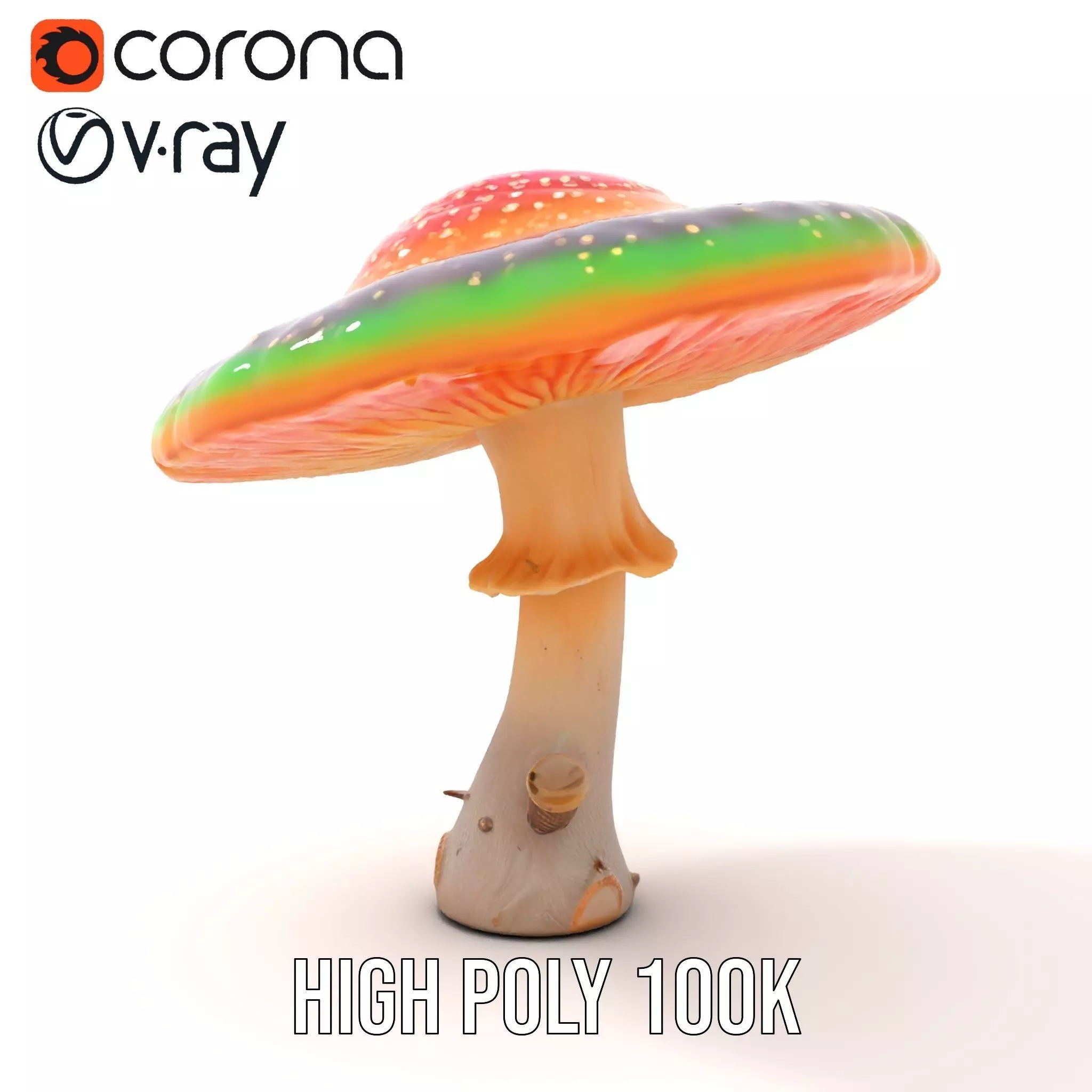 Vibrant Fantasy Mushroom model pack Low-poly 3D model_23