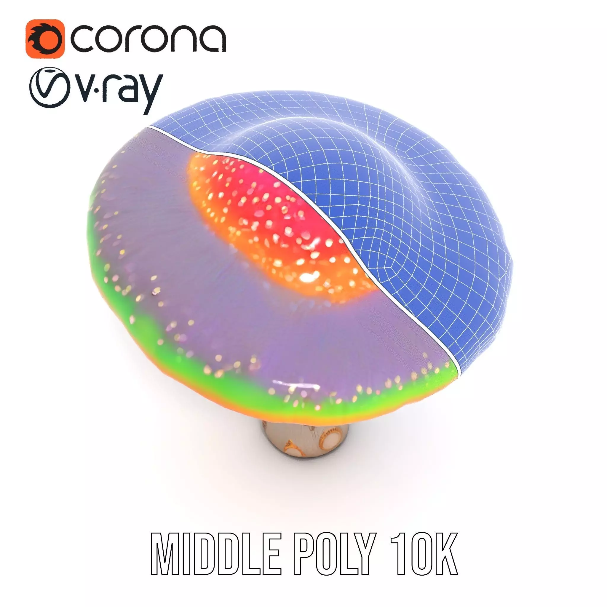 Vibrant Fantasy Mushroom model pack Low-poly 3D model_21