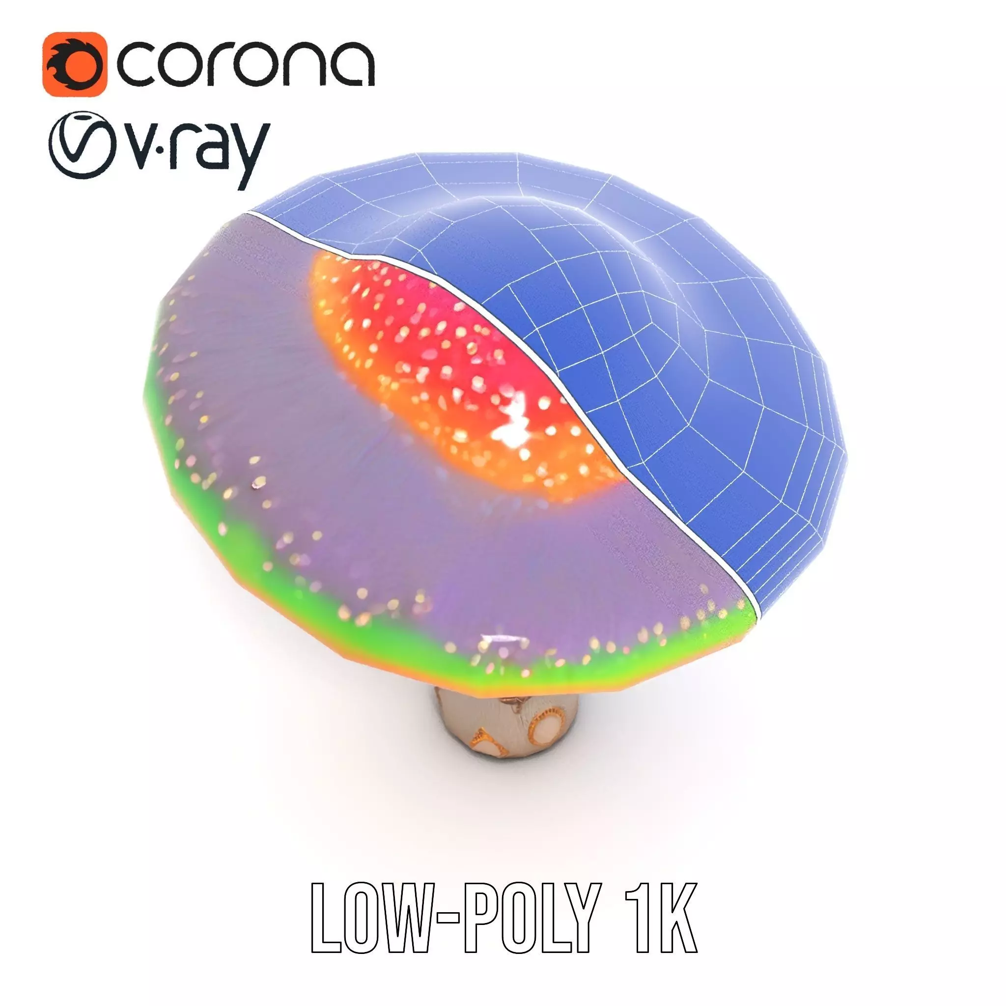 Vibrant Fantasy Mushroom model pack Low-poly 3D model_25