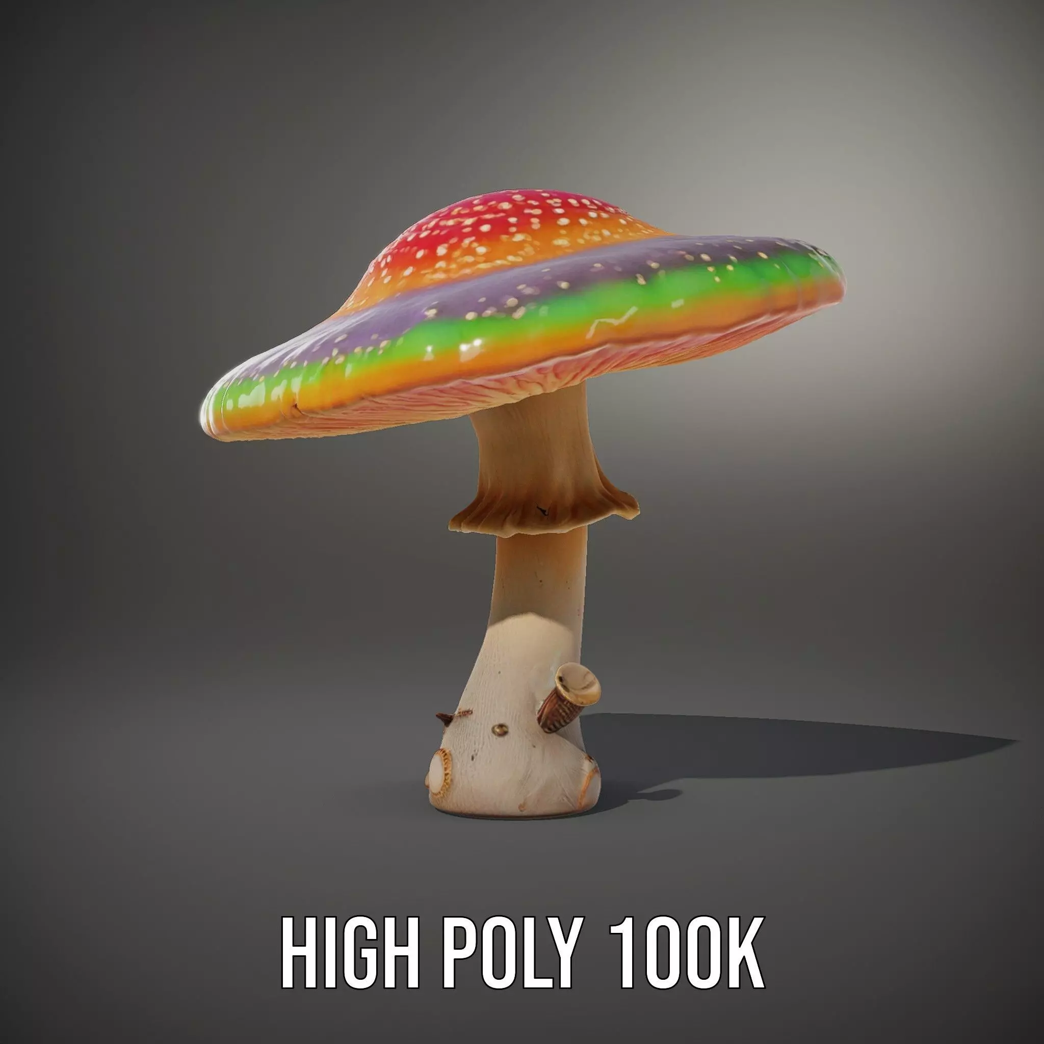 Vibrant Fantasy Mushroom model pack Low-poly 3D model_8