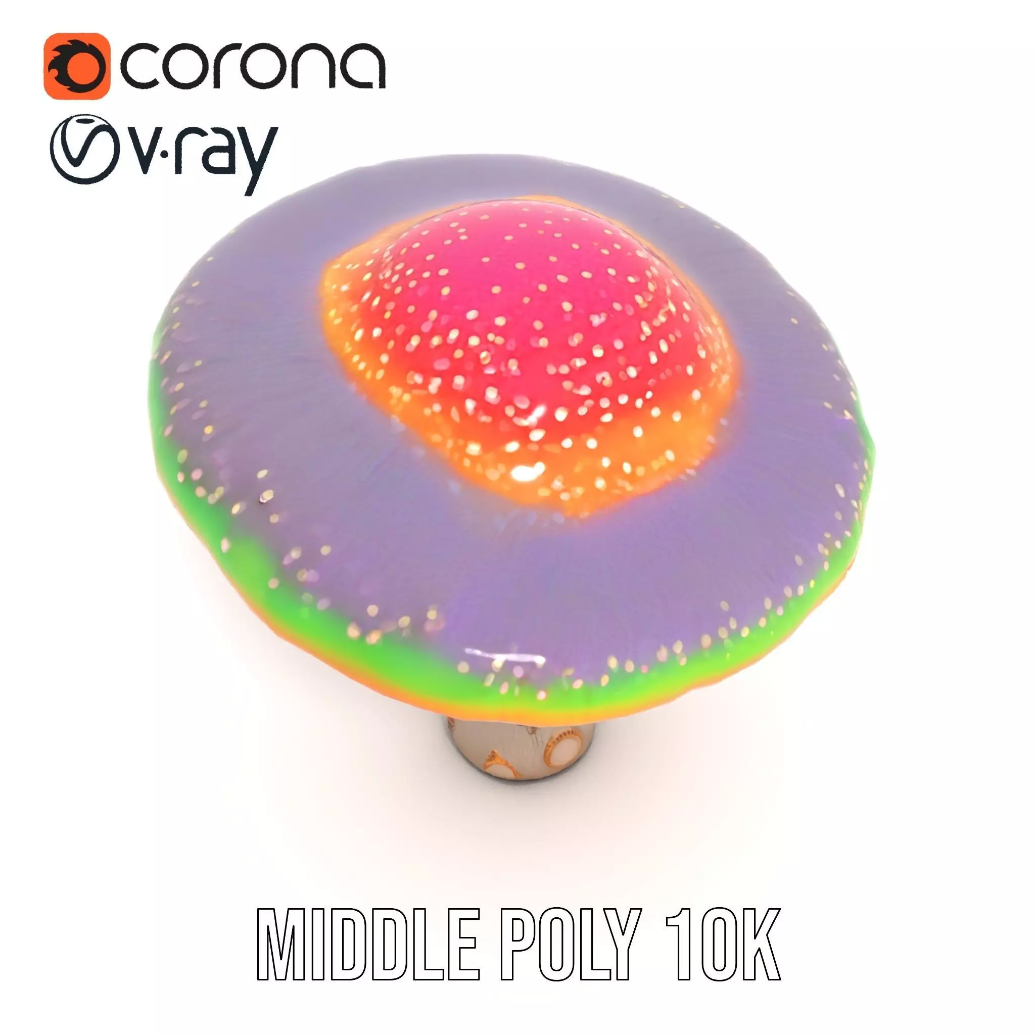 Vibrant Fantasy Mushroom model pack Low-poly 3D model_13