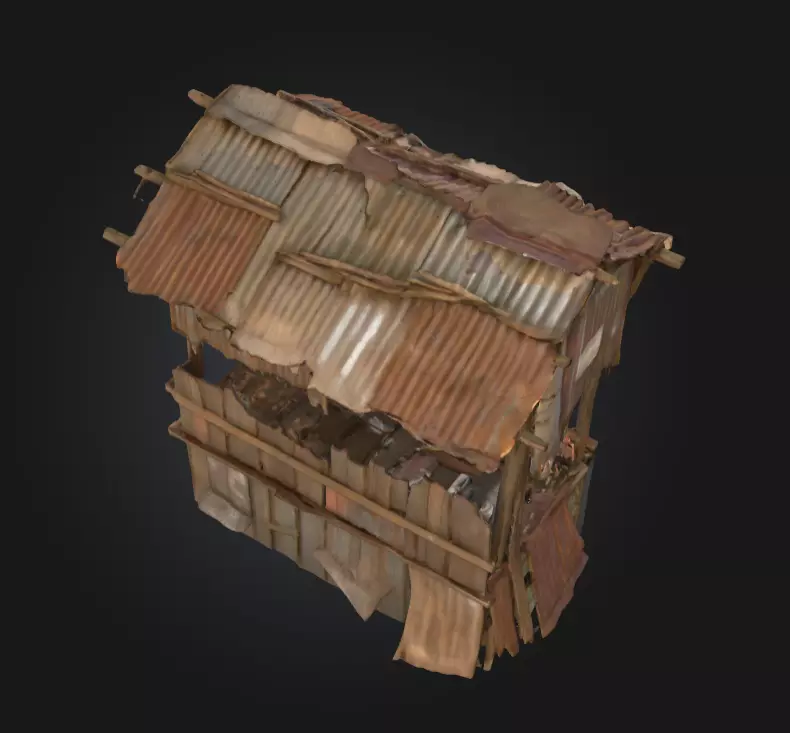 Rustic Market Stall Low-poly 3D model_11