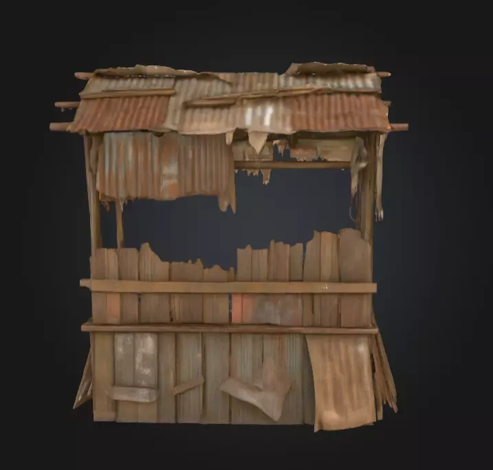Rustic Market Stall Low-poly 3D model_4