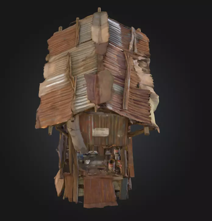 Rustic Market Stall Low-poly 3D model_10