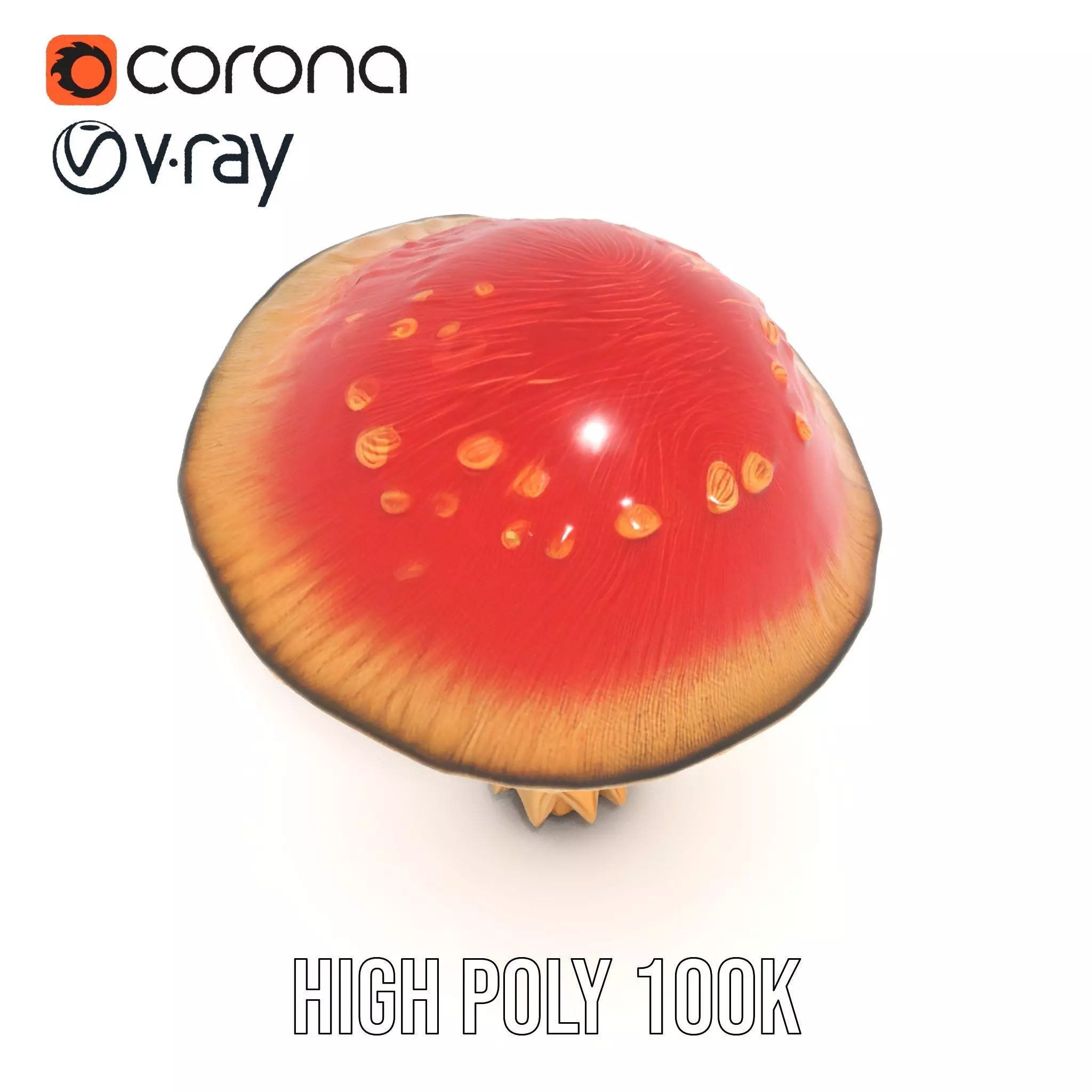 Pink Mushroom Cap model pack Low-poly 3D model_18