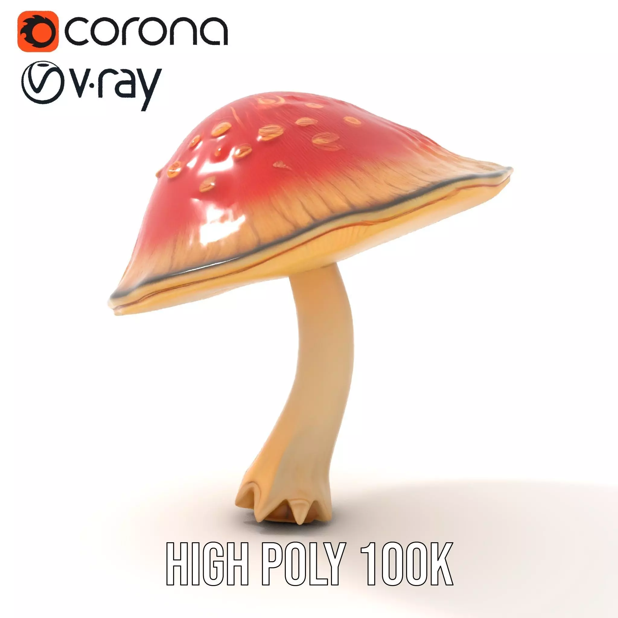 Pink Mushroom Cap model pack Low-poly 3D model_28