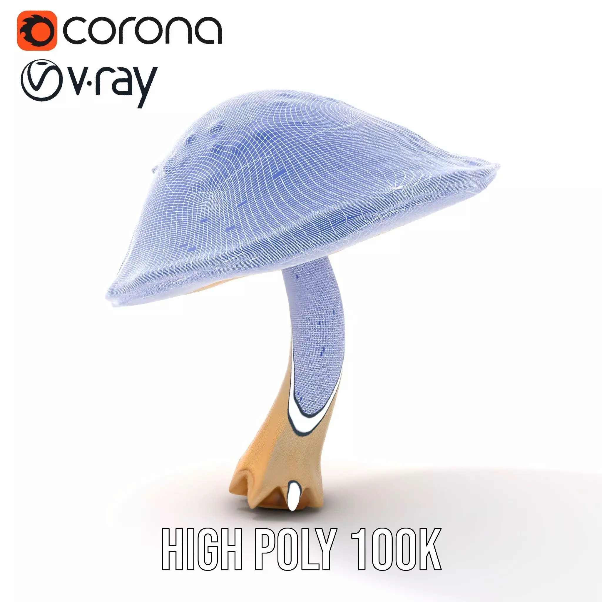 Pink Mushroom Cap model pack Low-poly 3D model_34