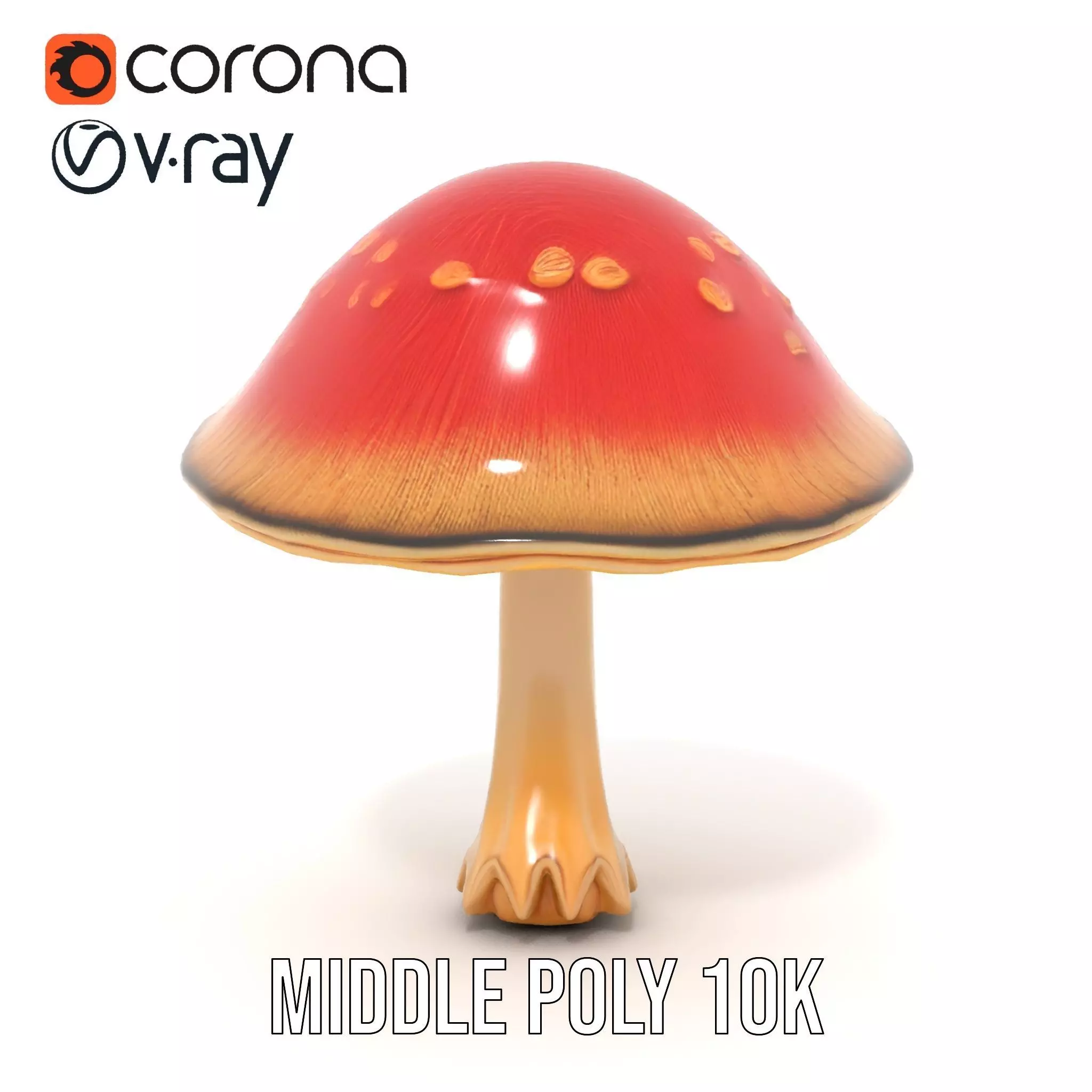 Pink Mushroom Cap model pack Low-poly 3D model_10