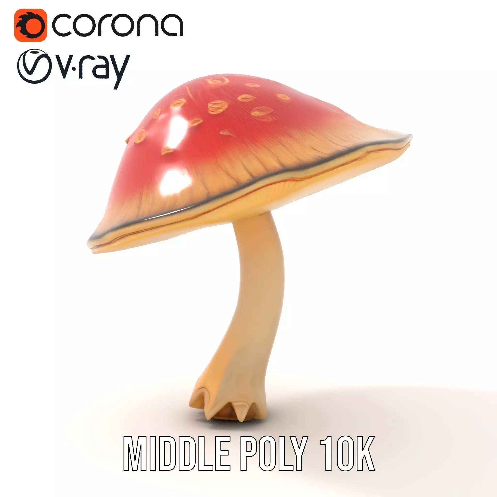 Pink Mushroom Cap model pack Low-poly 3D model_16