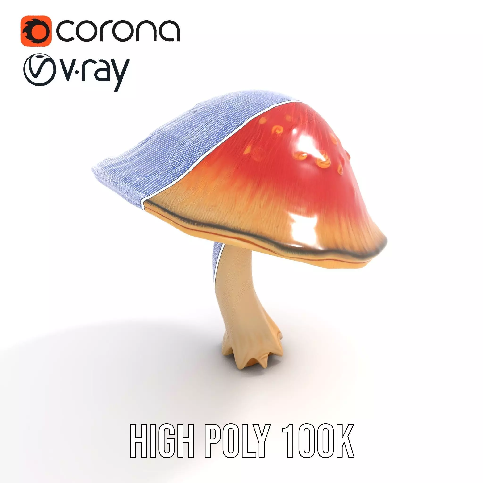 Pink Mushroom Cap model pack Low-poly 3D model_33
