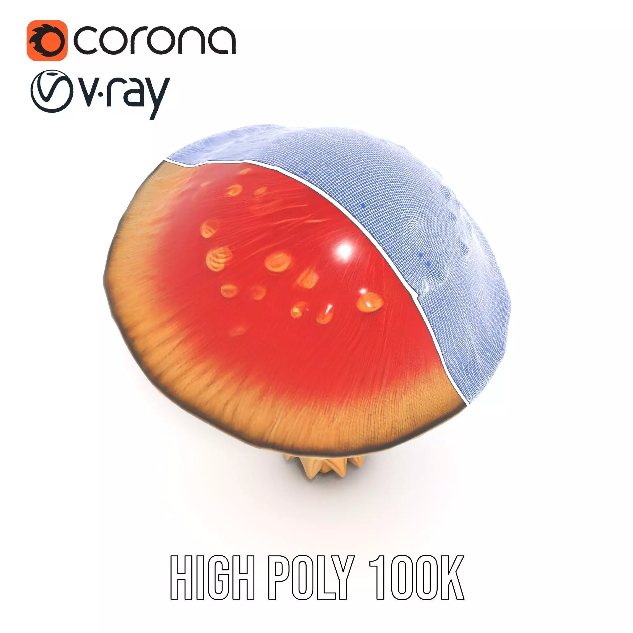 Pink Mushroom Cap model pack Low-poly 3D model_31