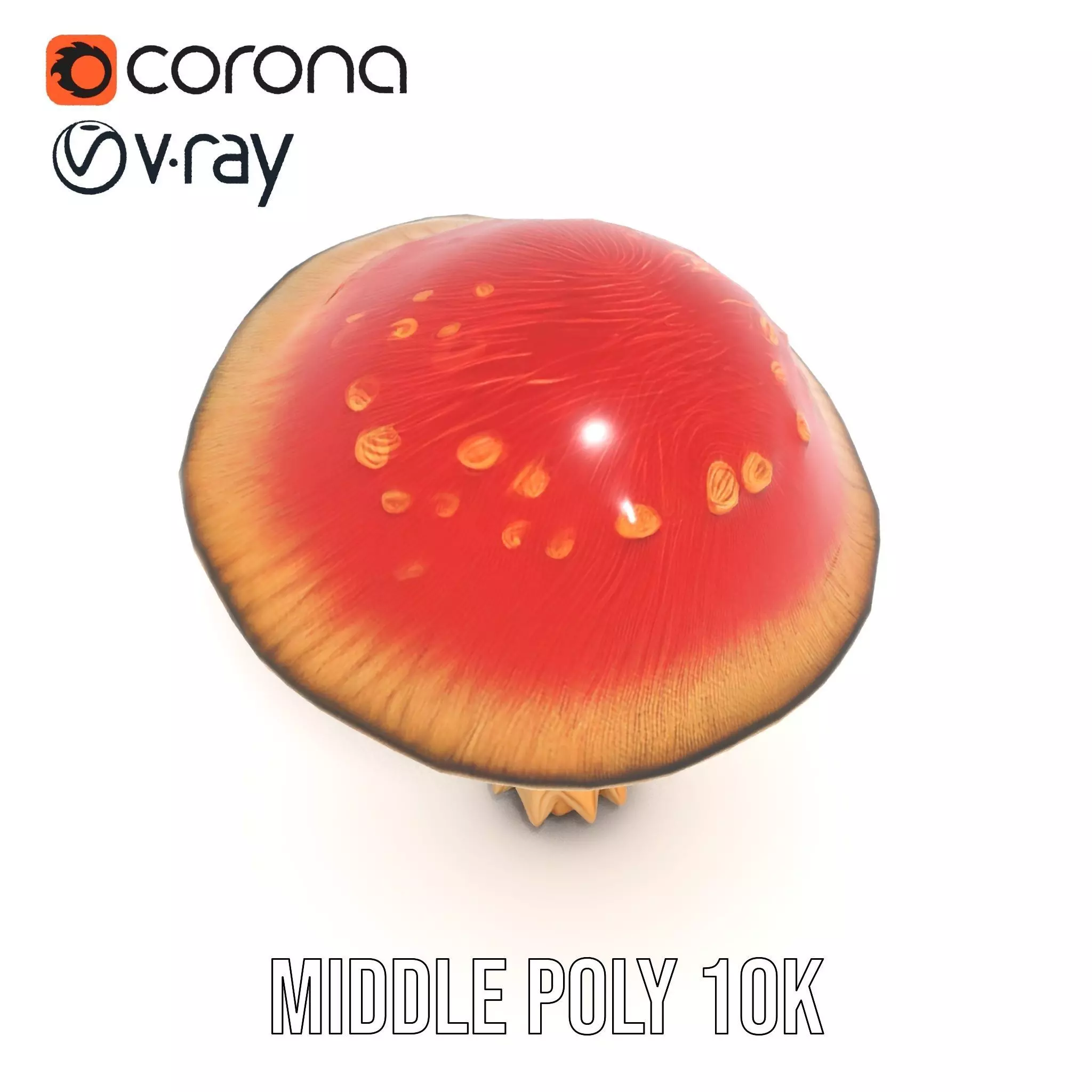 Pink Mushroom Cap model pack Low-poly 3D model_19