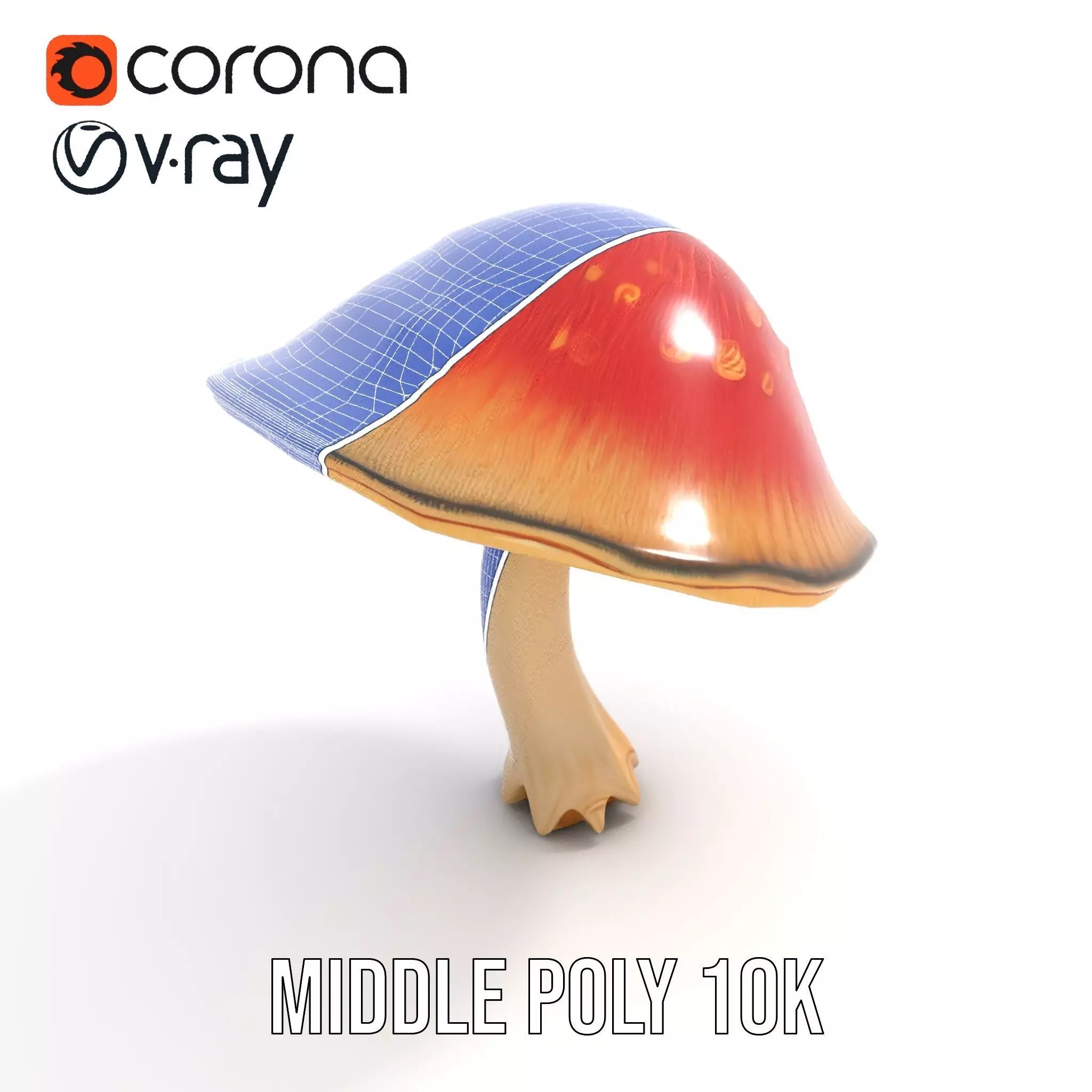 Pink Mushroom Cap model pack Low-poly 3D model_23