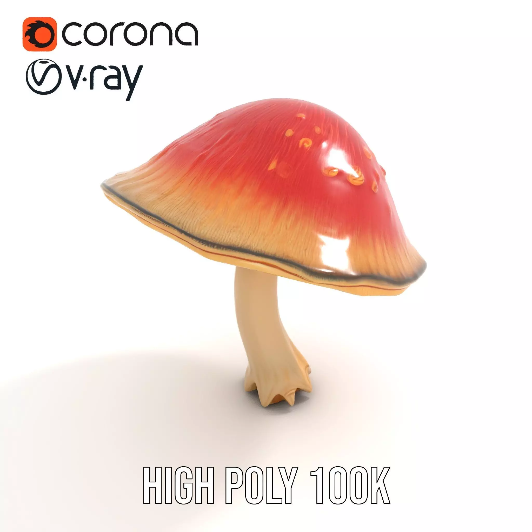 Pink Mushroom Cap model pack Low-poly 3D model_25