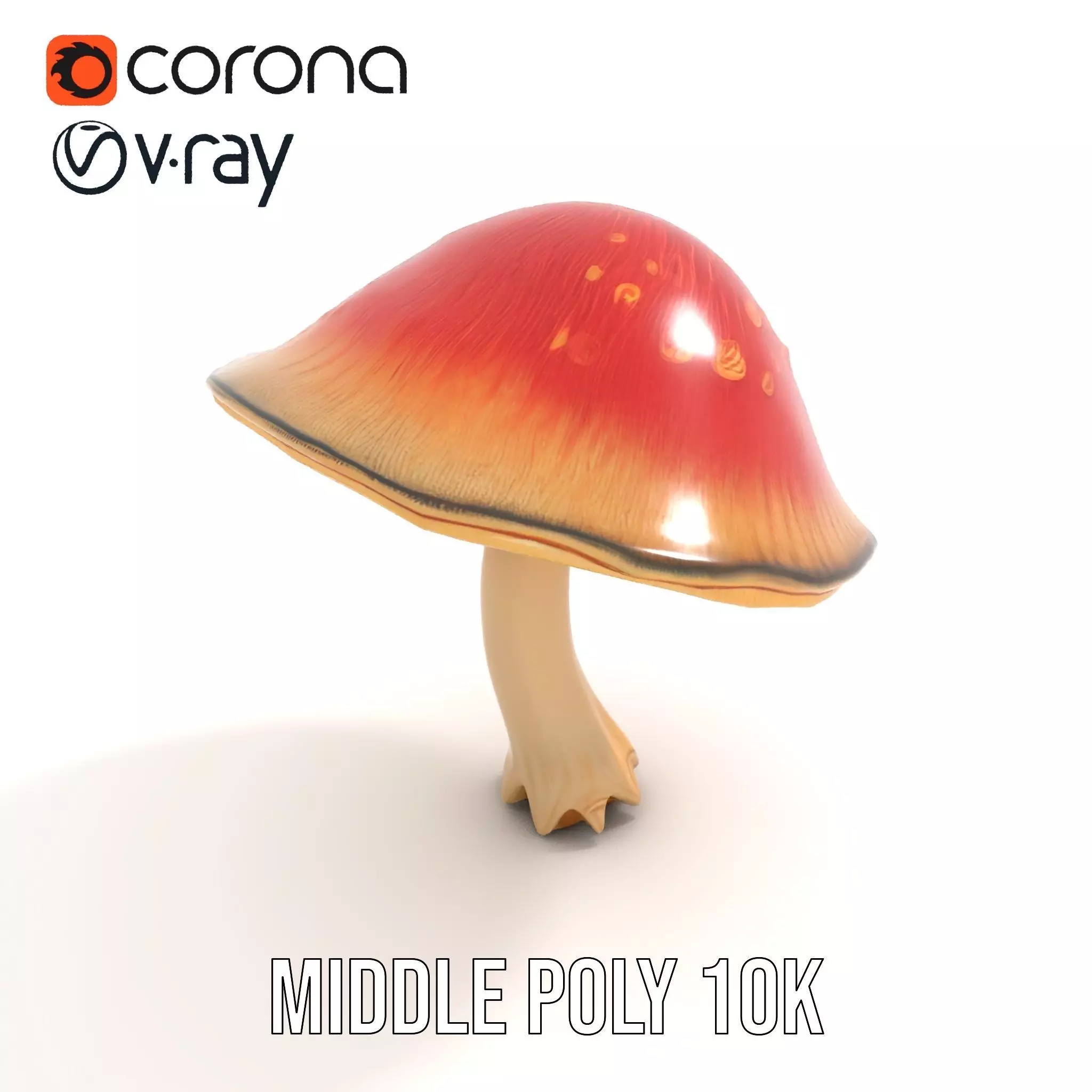 Pink Mushroom Cap model pack Low-poly 3D model_5