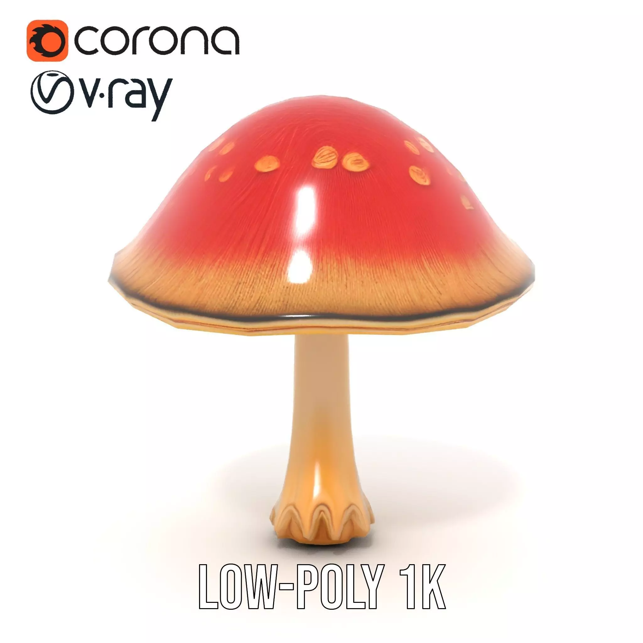 Pink Mushroom Cap model pack Low-poly 3D model_22