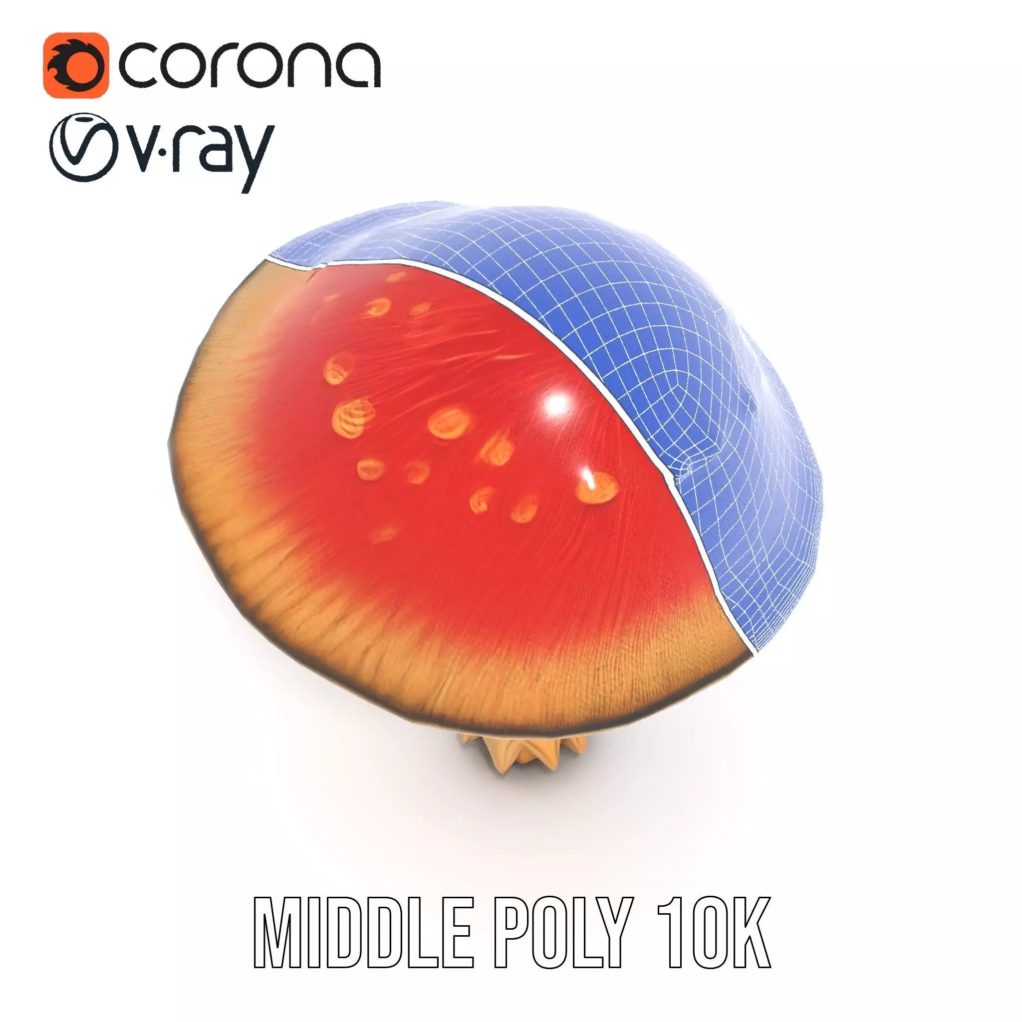 Pink Mushroom Cap model pack Low-poly 3D model_26