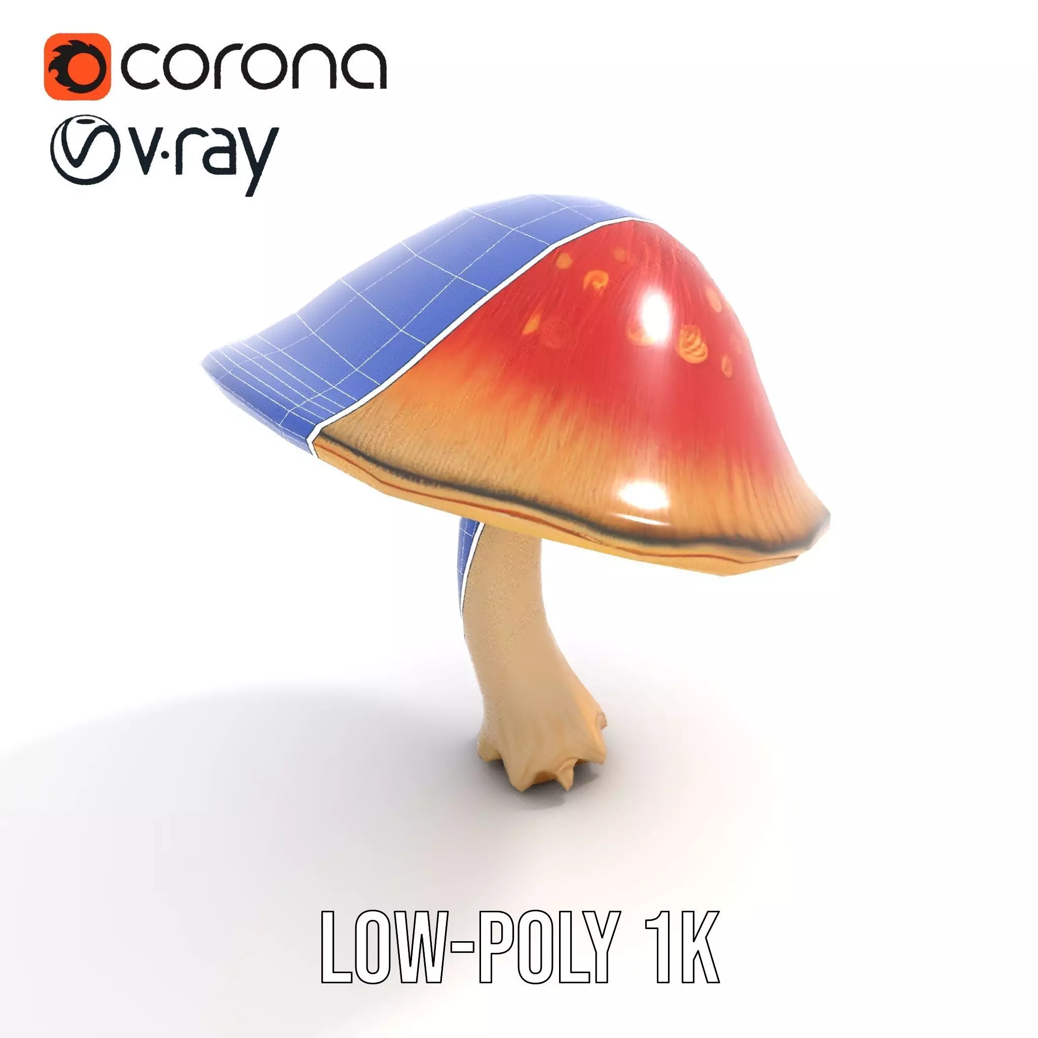 Pink Mushroom Cap model pack Low-poly 3D model_30