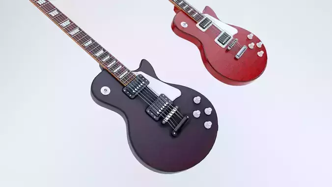 Classic Electric Guitar  Low-poly 3D model